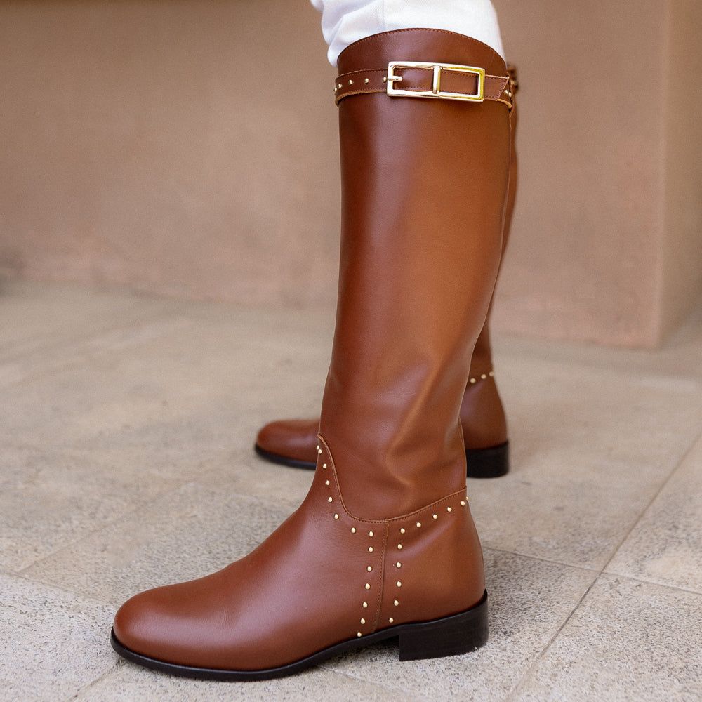 ALIX BROWN LEATHER BOOT 3CM HEEL