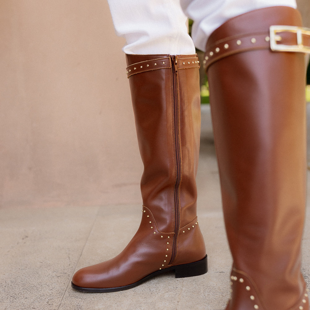 ALIX BROWN LEATHER BOOT 3CM HEEL