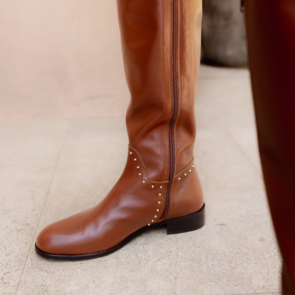ALIX BROWN LEATHER BOOT 3CM HEEL