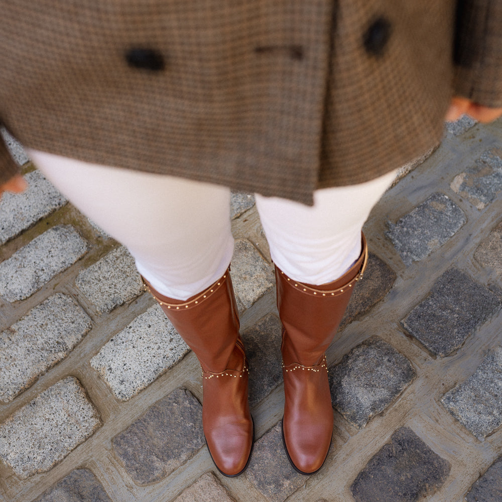 ALIX BROWN LEATHER BOOT 3CM HEEL