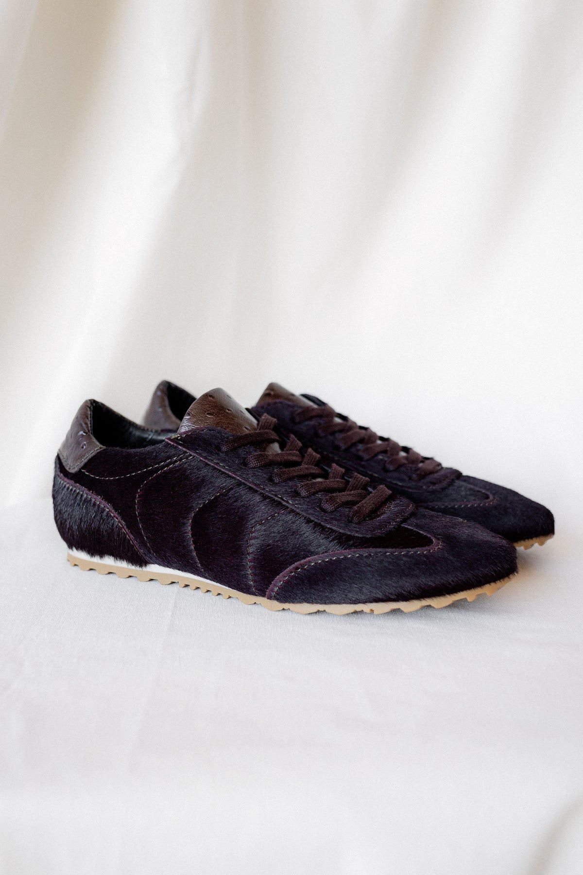 Sneaker Alberto Piel Efecto Pelo Marrón Chocolate