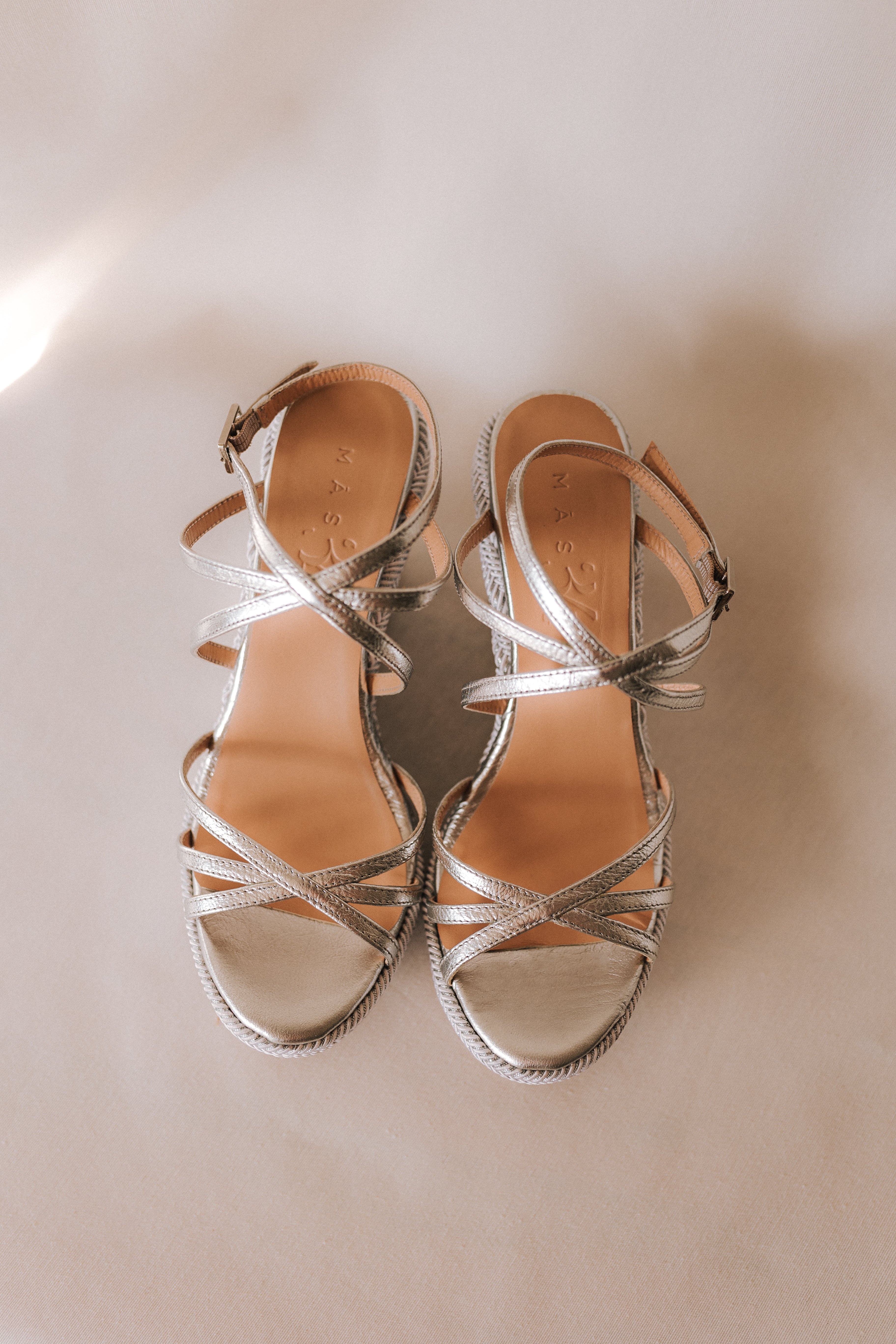 BERTA WEDGE SILVER LAMINATED LEATHER 8.5 CM
