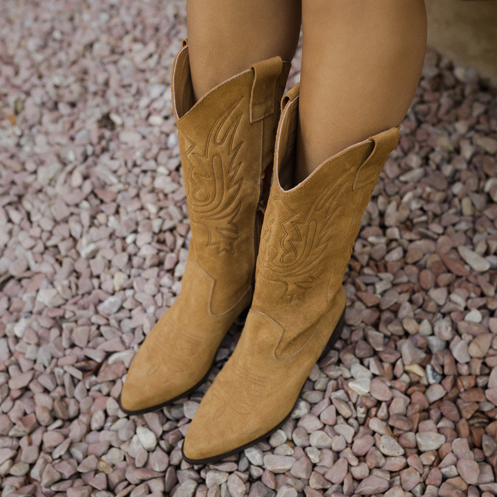LUIS SUEDE WHISKY COWBOY BOOT 4CM HEEL