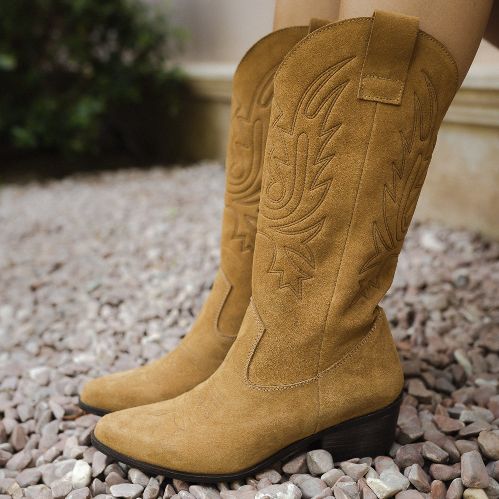 LUIS SUEDE WHISKY COWBOY BOOT 4CM HEEL