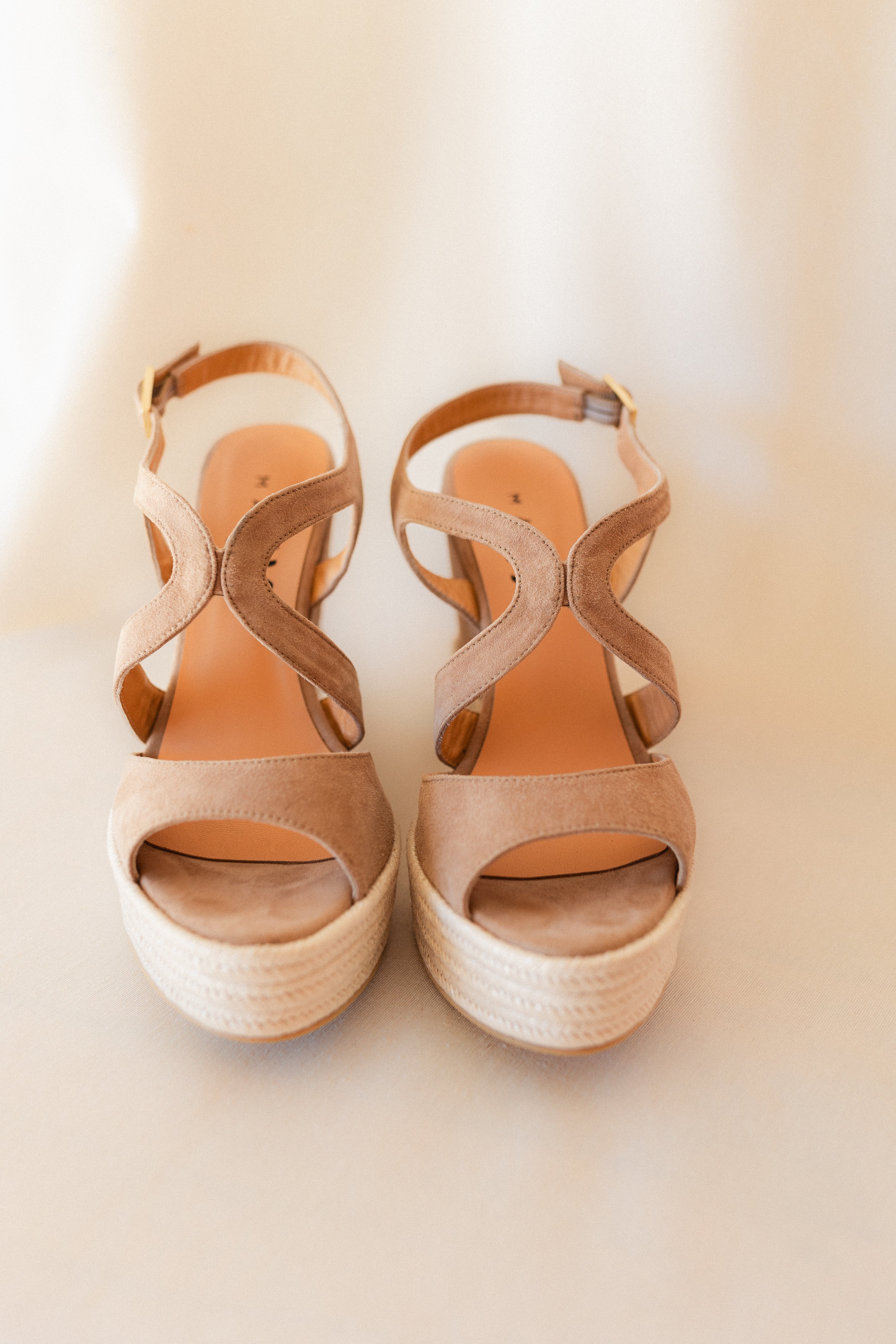 FLAVIA NATURAL SUEDE WEDGE 11 CM