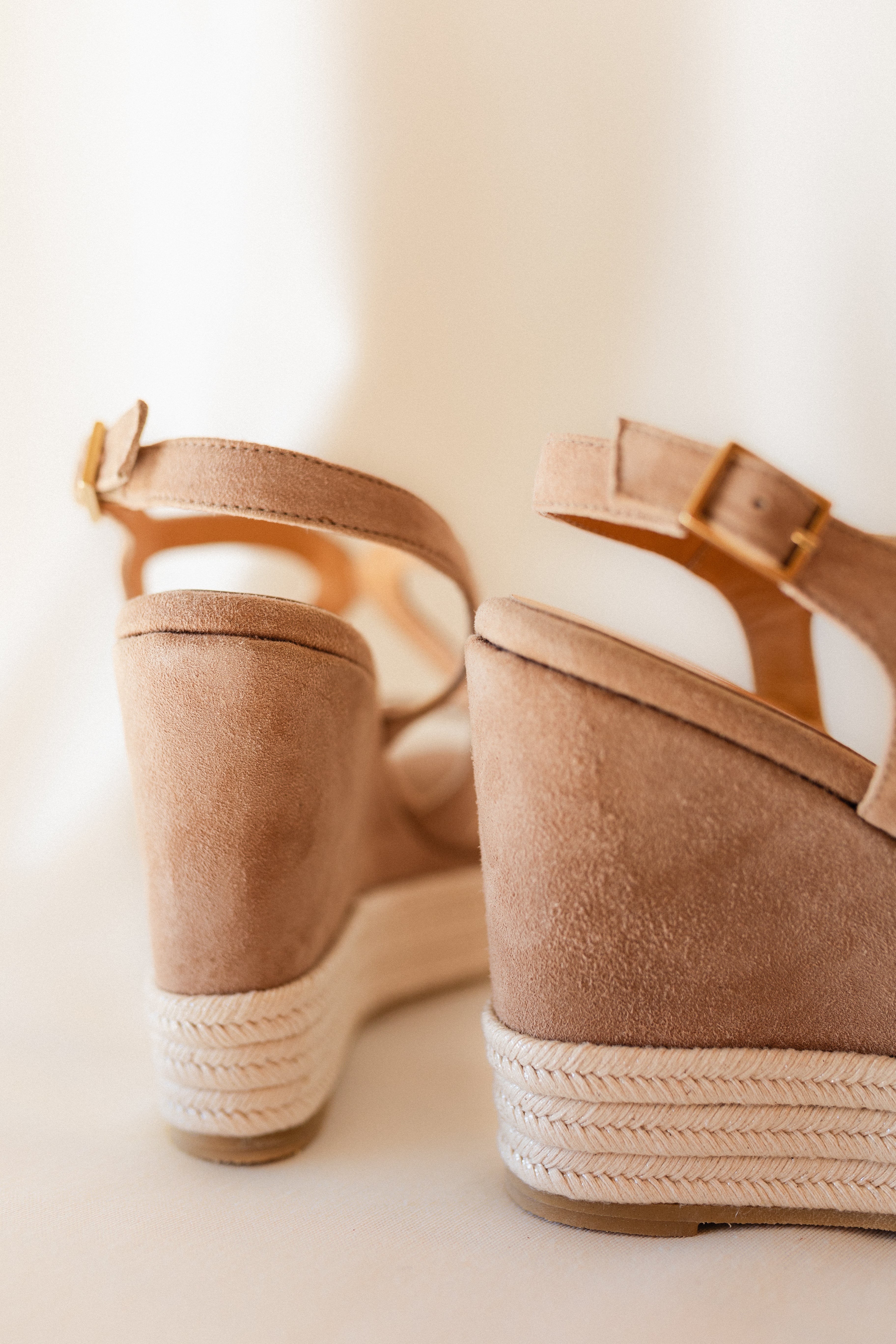 FLAVIA NATURAL SUEDE WEDGE 11 CM
