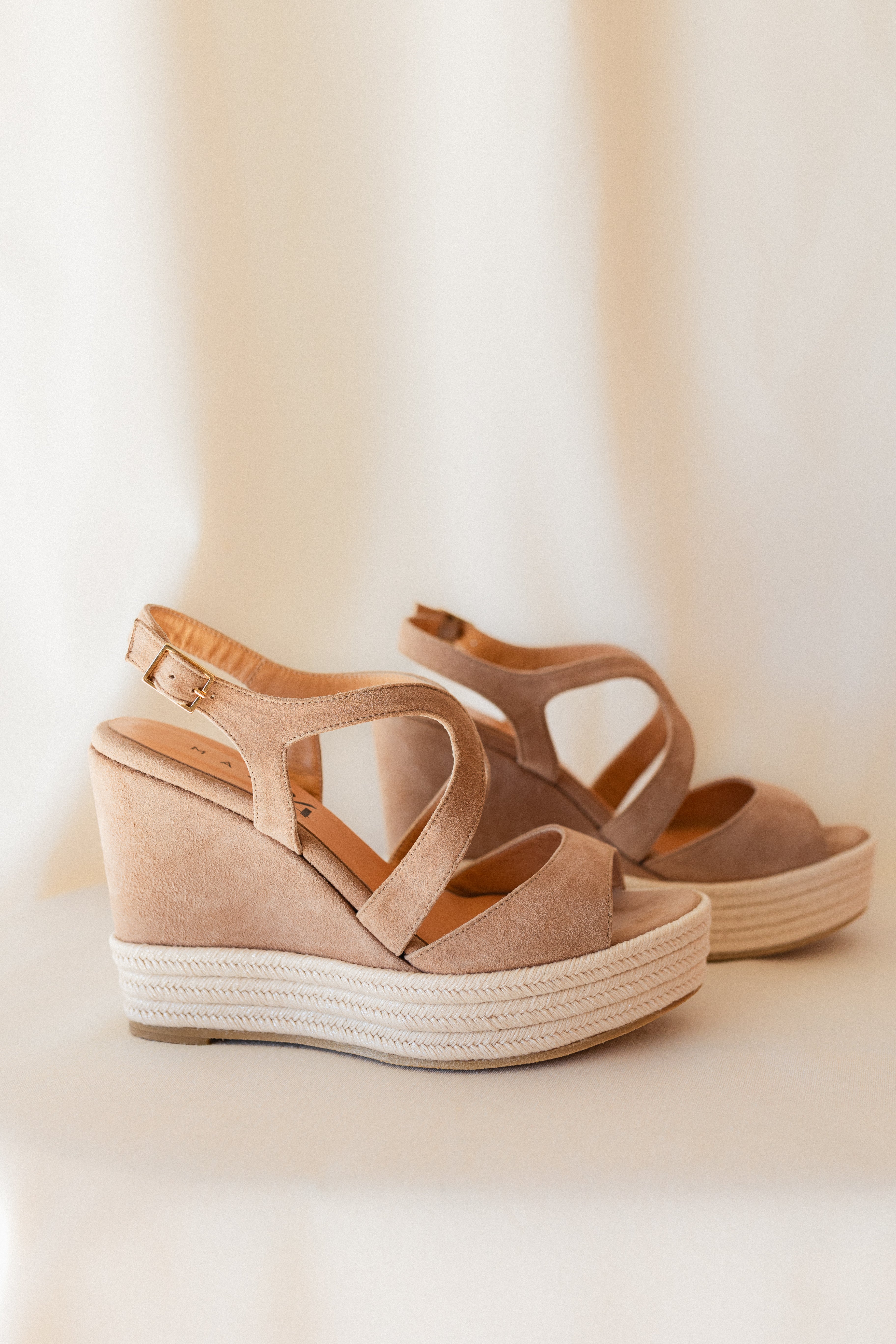FLAVIA NATURAL SUEDE WEDGE 11 CM