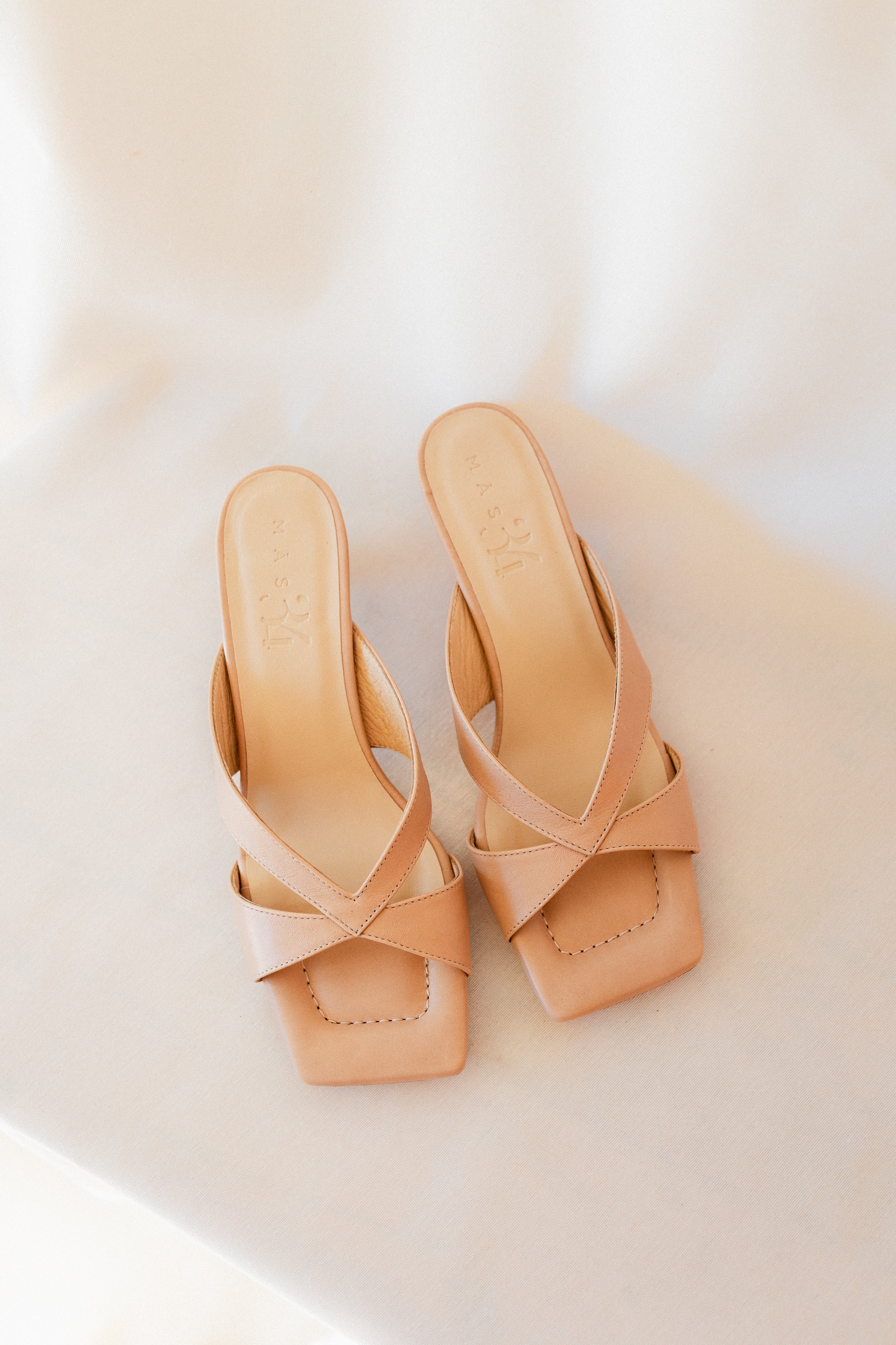 ADELA NUDE LEATHER SANDAL 5CM
