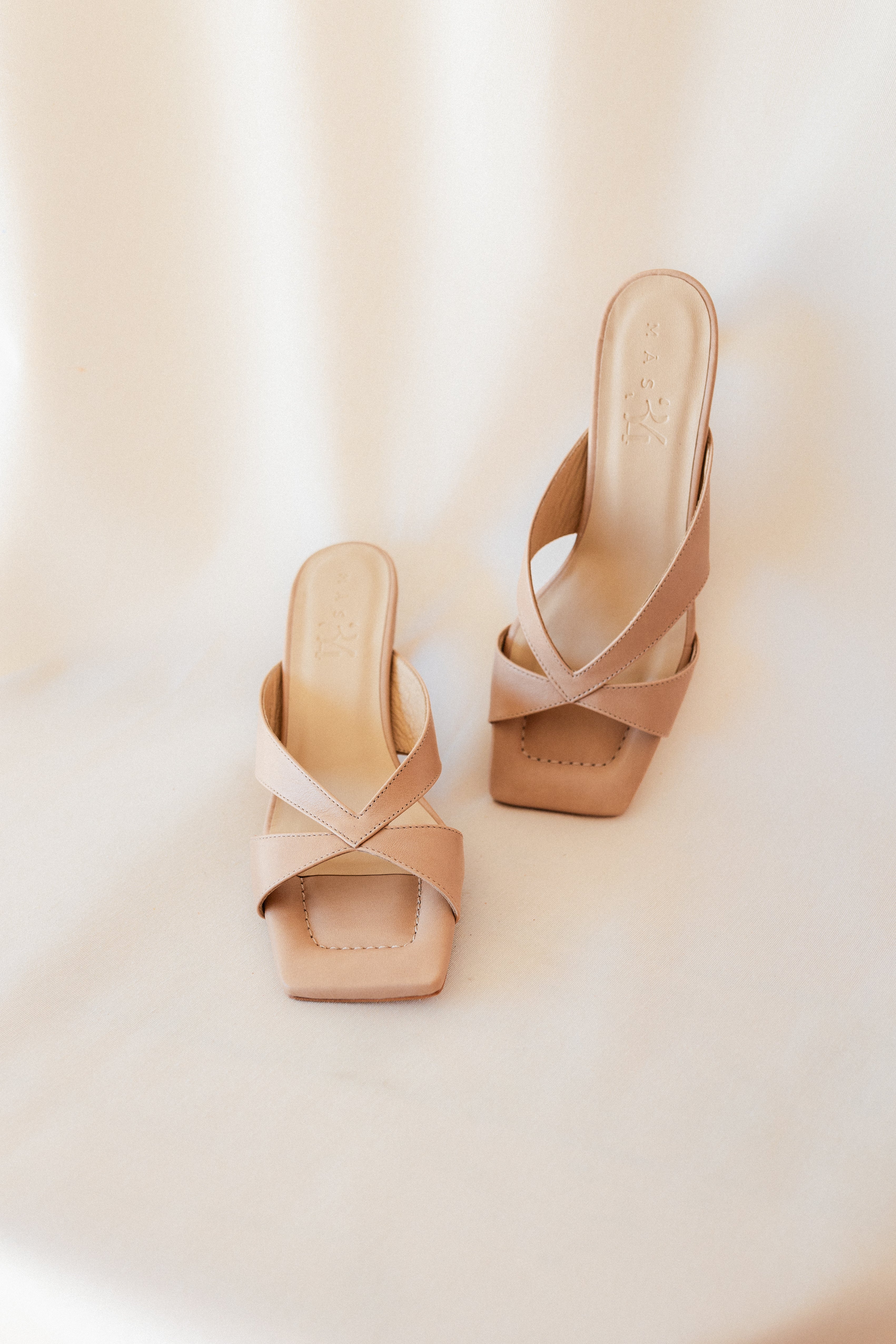 ADELA NUDE LEATHER SANDAL 5CM