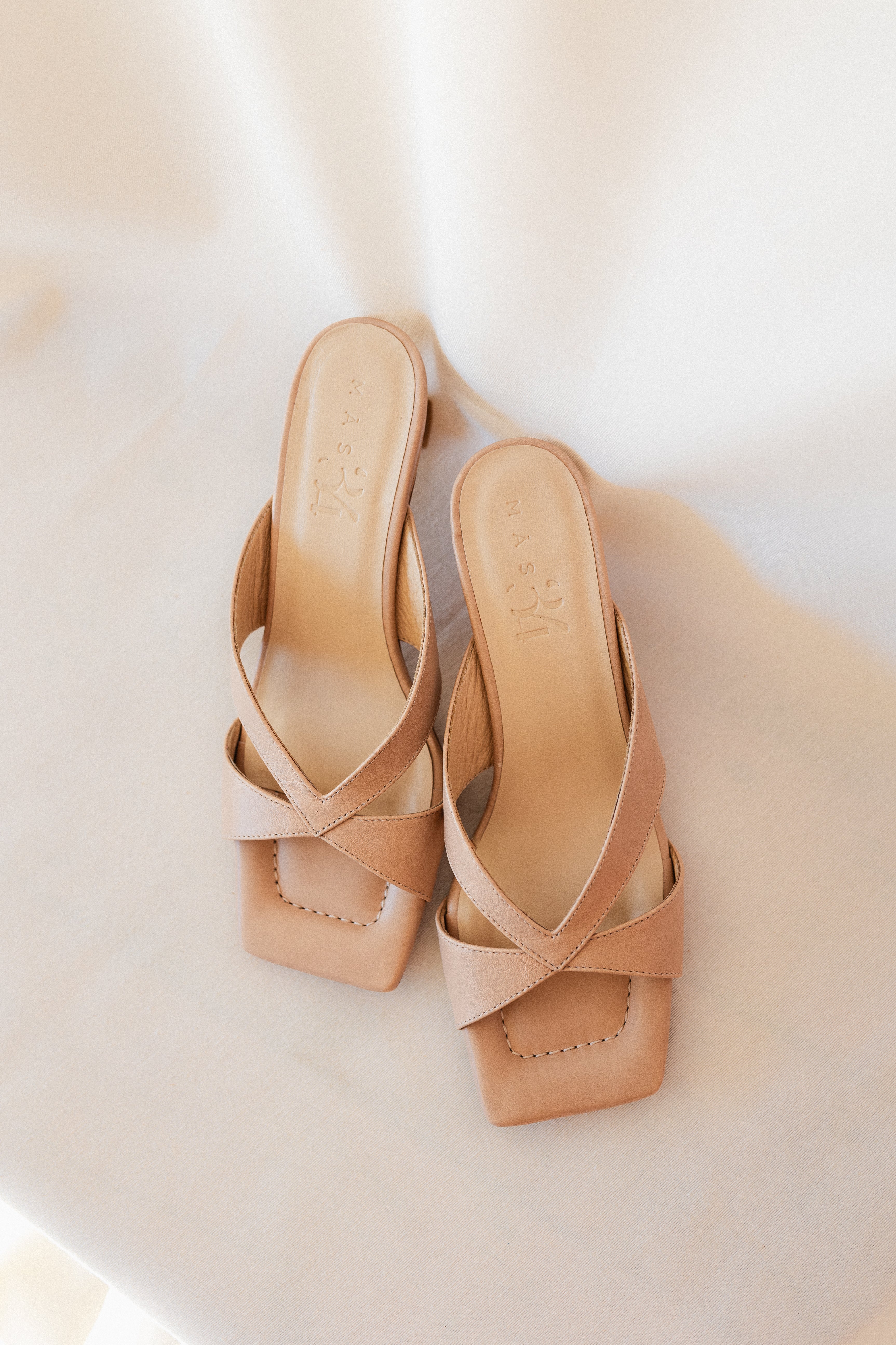 ADELA NUDE LEATHER SANDAL 5CM