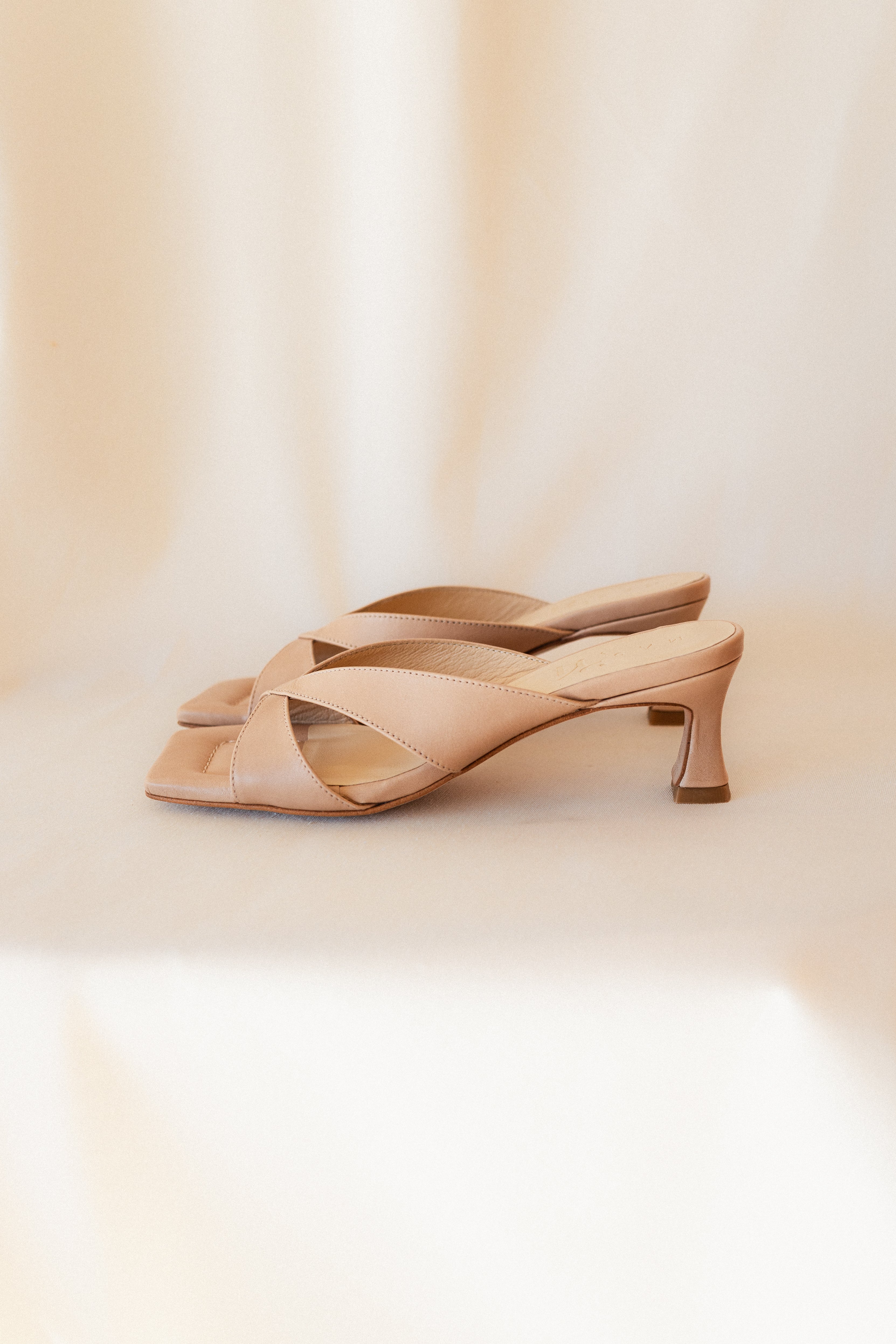 ADELA NUDE LEATHER SANDAL 5CM