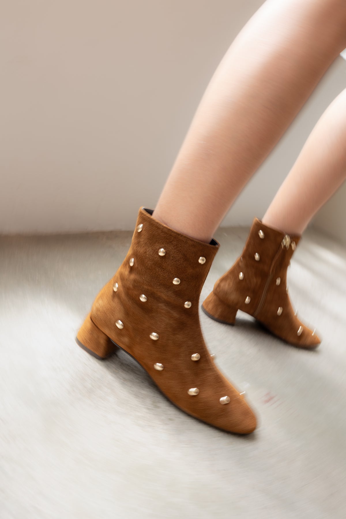 SILVIA BROWN SUEDE BOOT WITH 4CM HEEL
