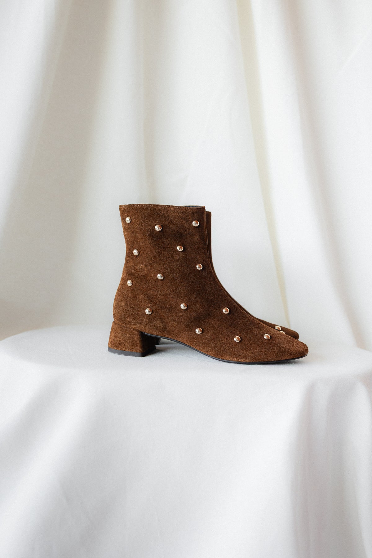 SILVIA BROWN SUEDE BOOT WITH 4CM HEEL