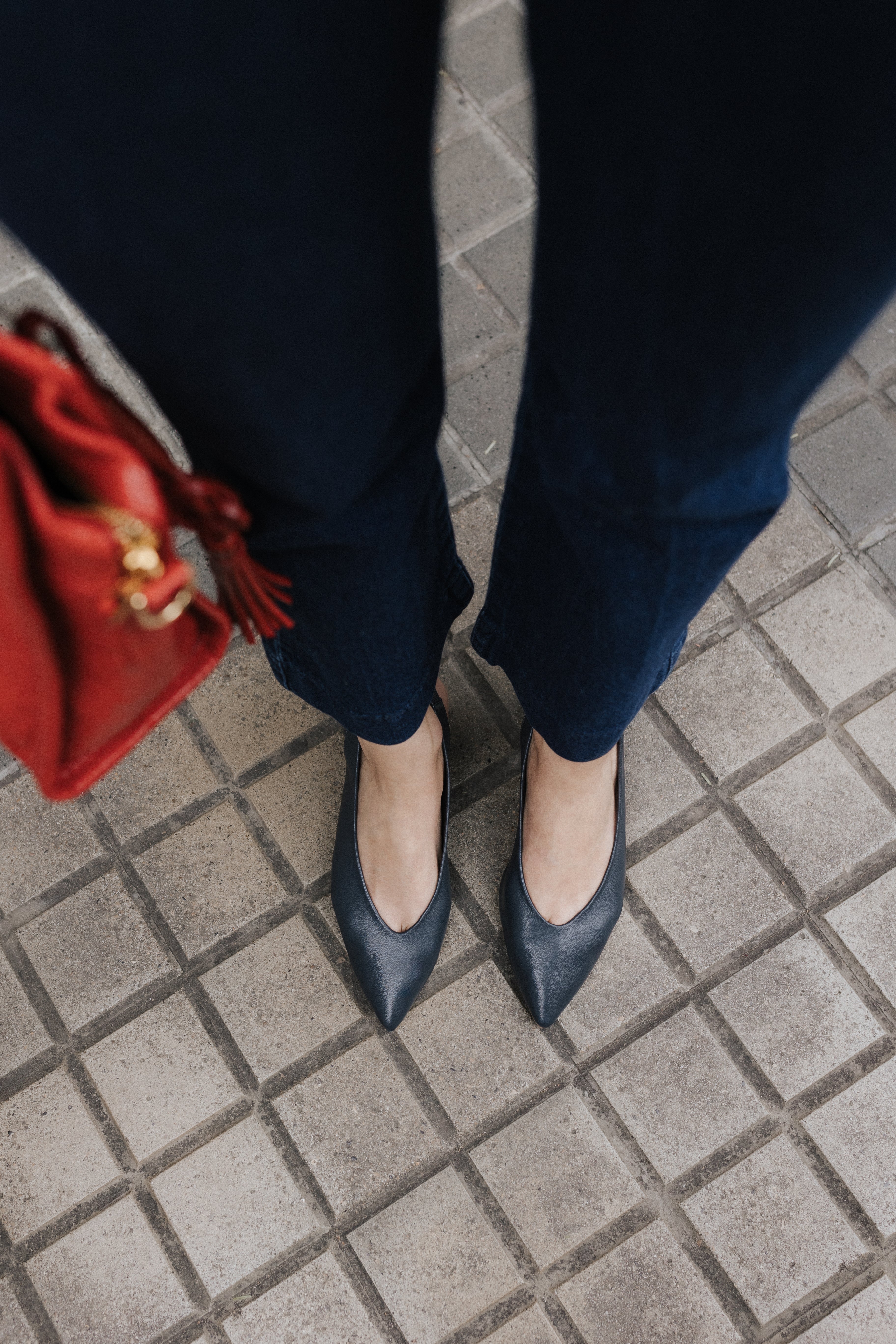 STILETTO GRETA ANTHRACITE LEATHER 4CM HEEL