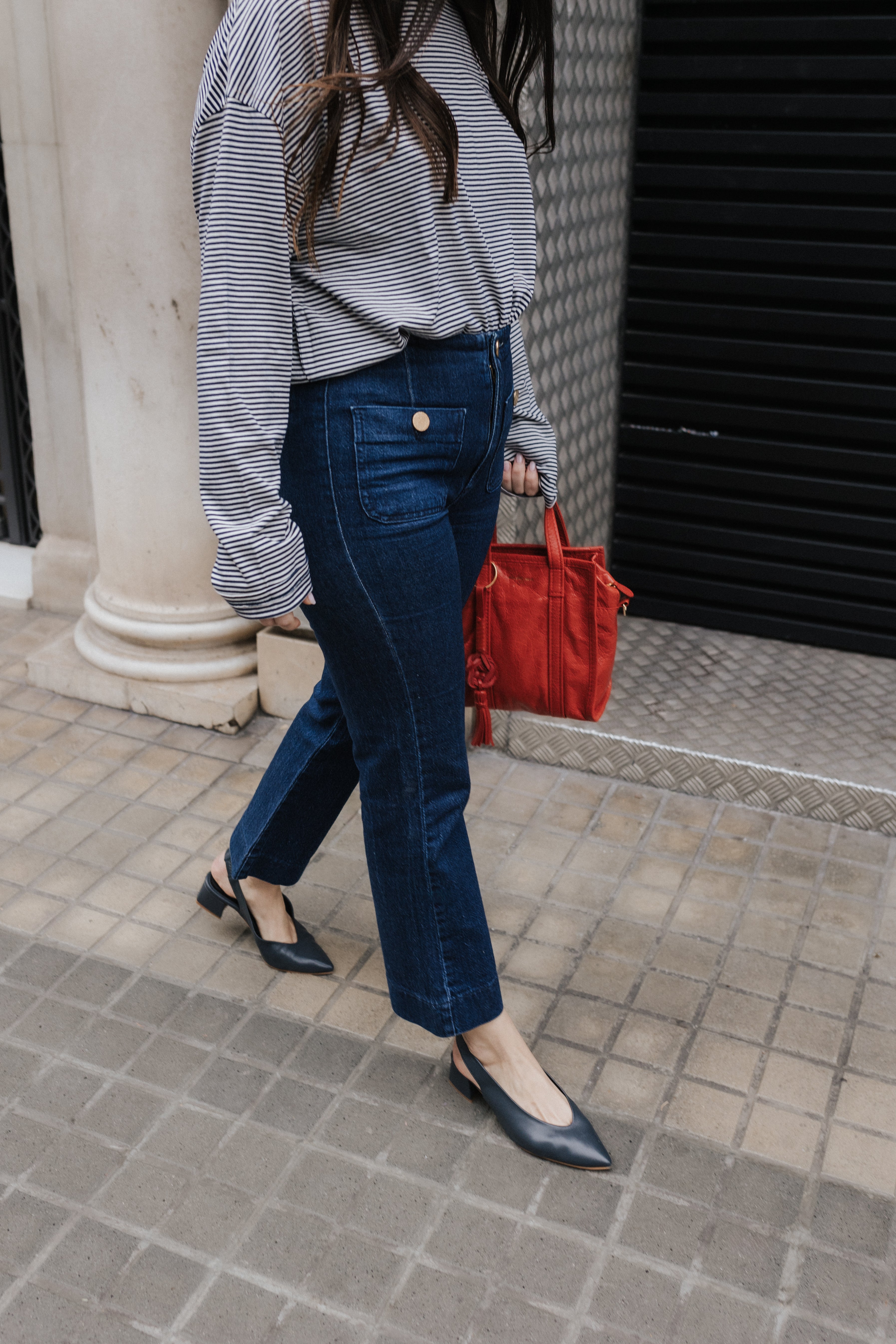 STILETTO GRETA ANTHRACITE LEATHER 4CM HEEL