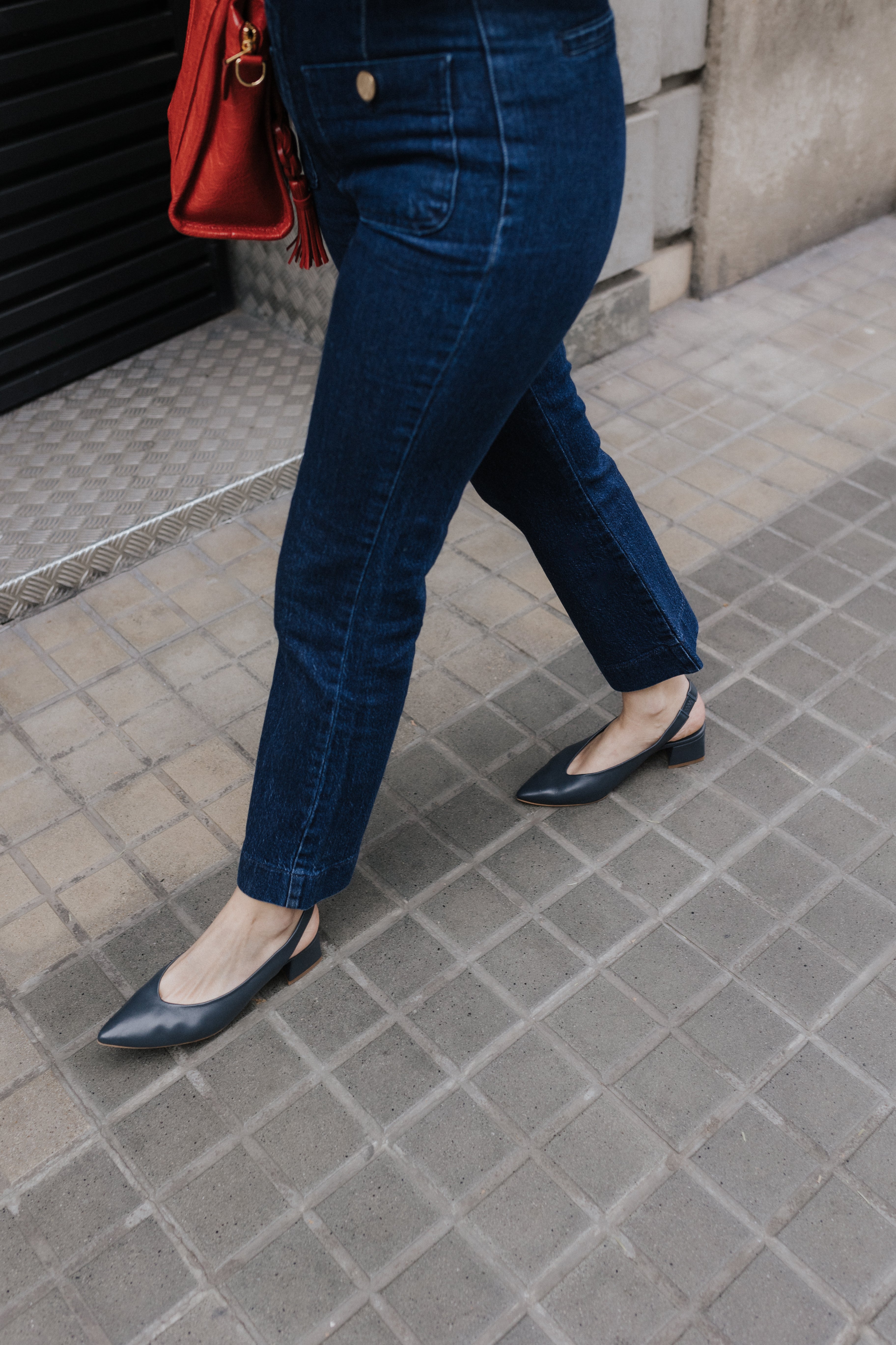 STILETTO GRETA ANTHRACITE LEATHER 4CM HEEL