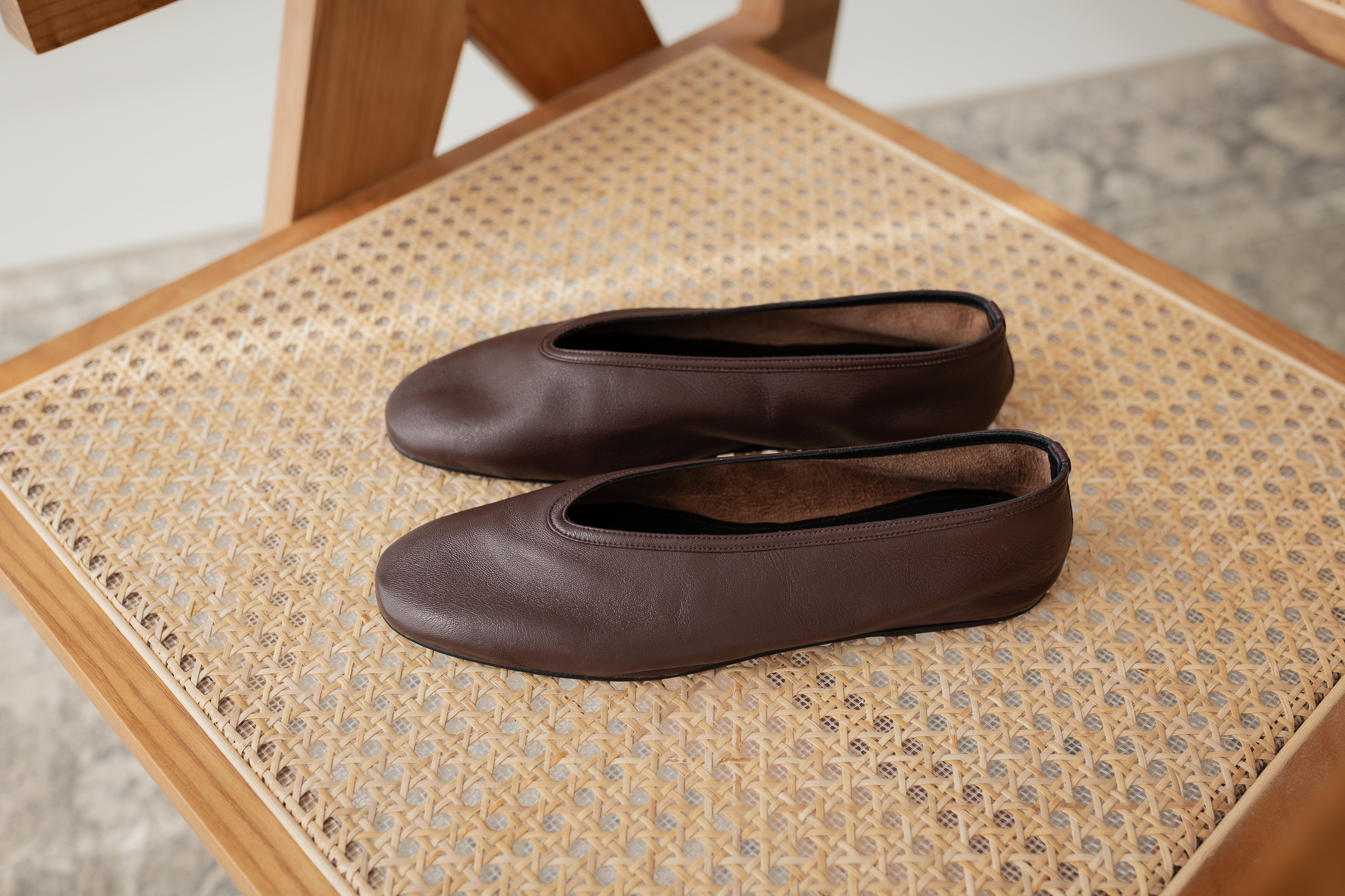 BAILARINA VALERIA PIEL MARRÓN CHOCOLATE