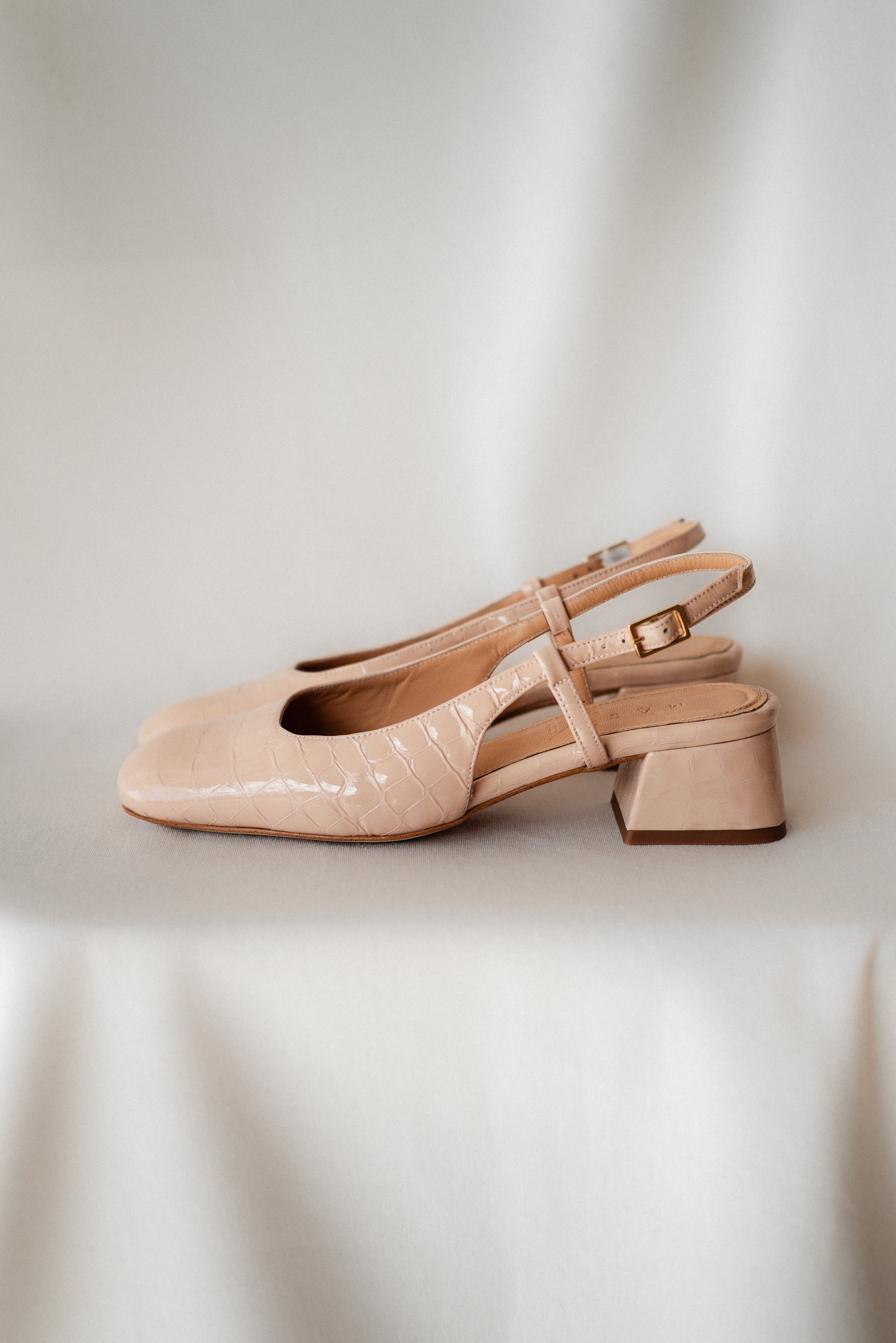 STILETTO LAURA COCO EFFECT LEATHER NUDE PATENT LEATHER 4CM HEEL