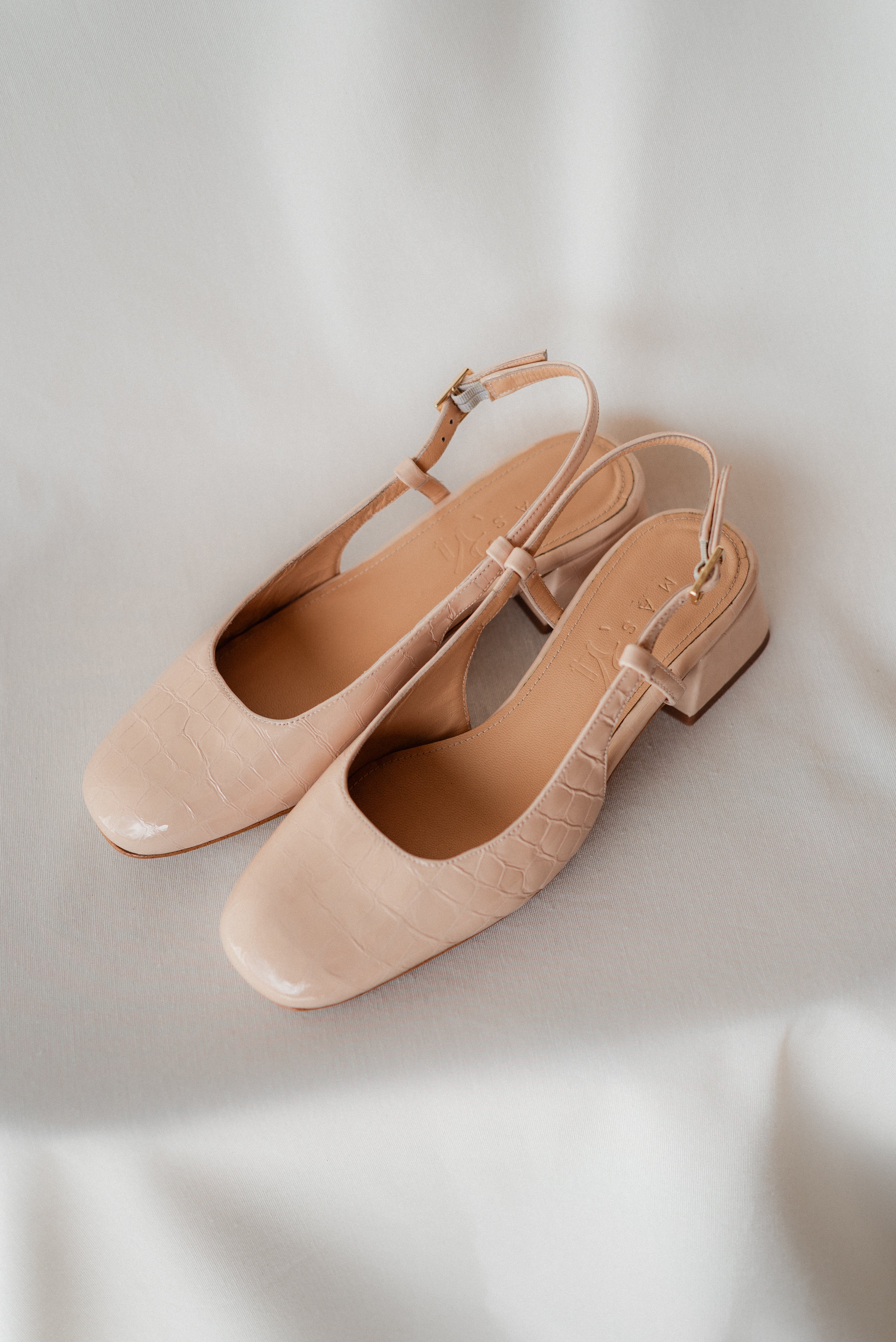 STILETTO LAURA COCO EFFECT LEATHER NUDE PATENT LEATHER 4CM HEEL
