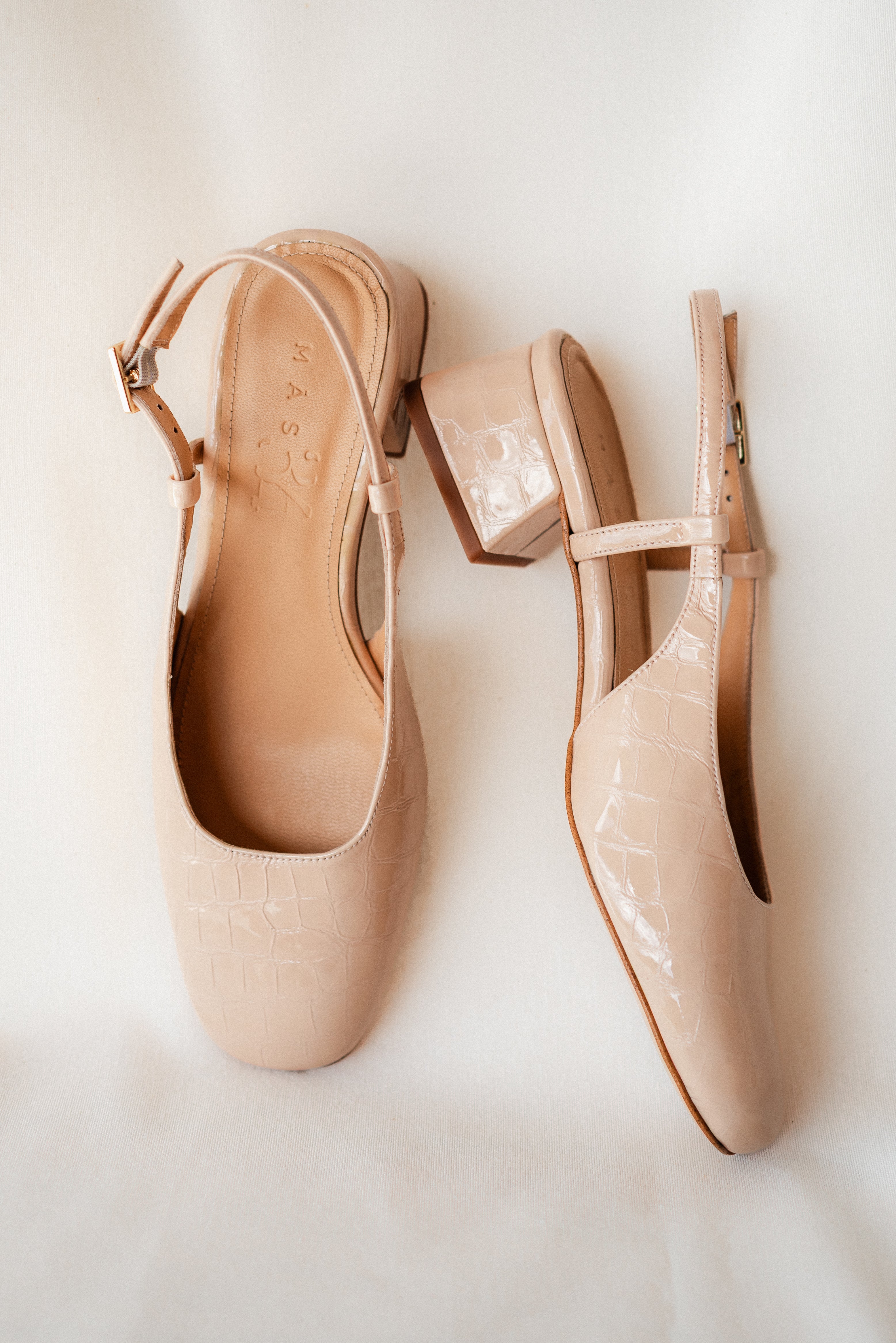 STILETTO LAURA COCO EFFECT LEATHER NUDE PATENT LEATHER 4CM HEEL