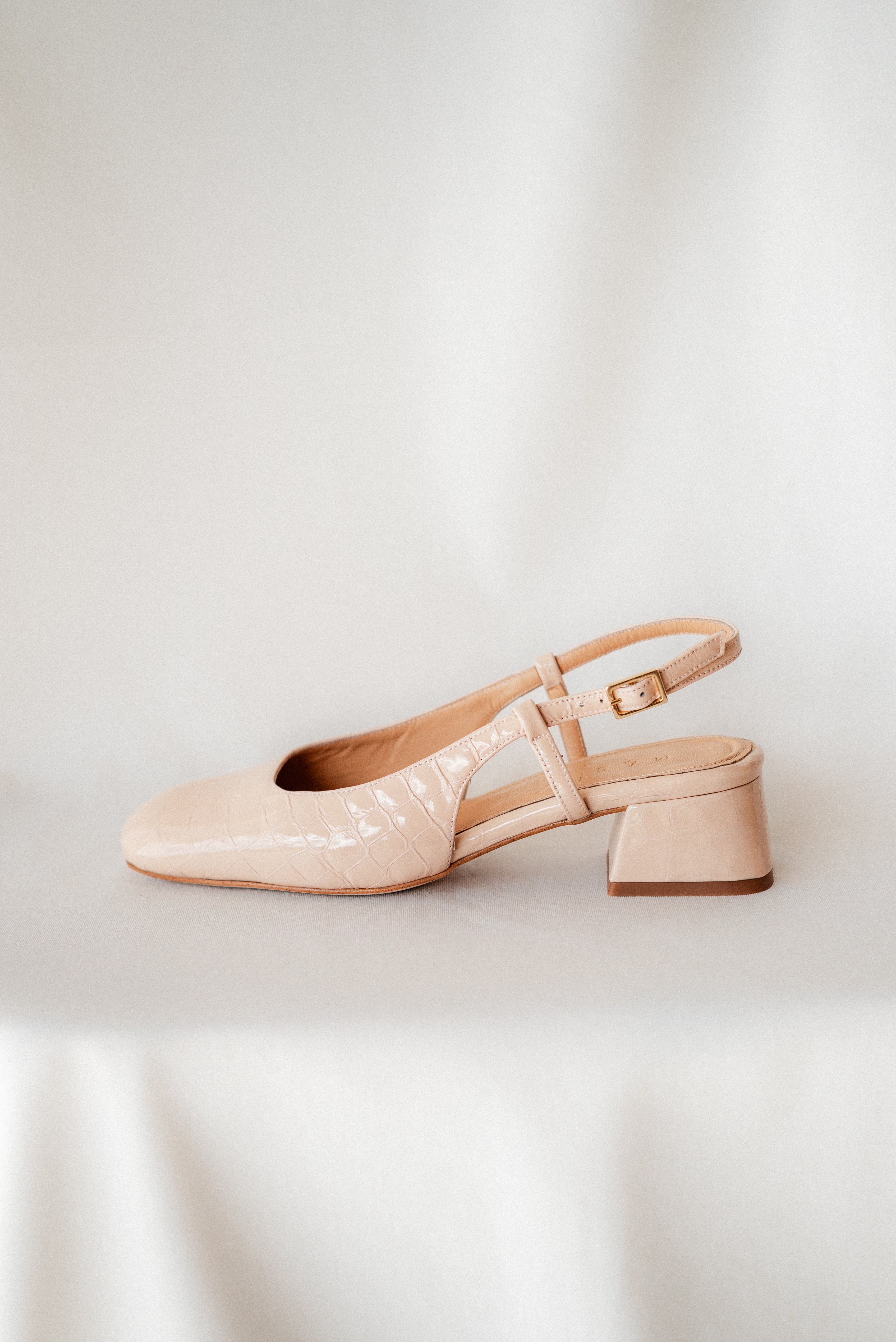 STILETTO LAURA COCO EFFECT LEATHER NUDE PATENT LEATHER 4CM HEEL
