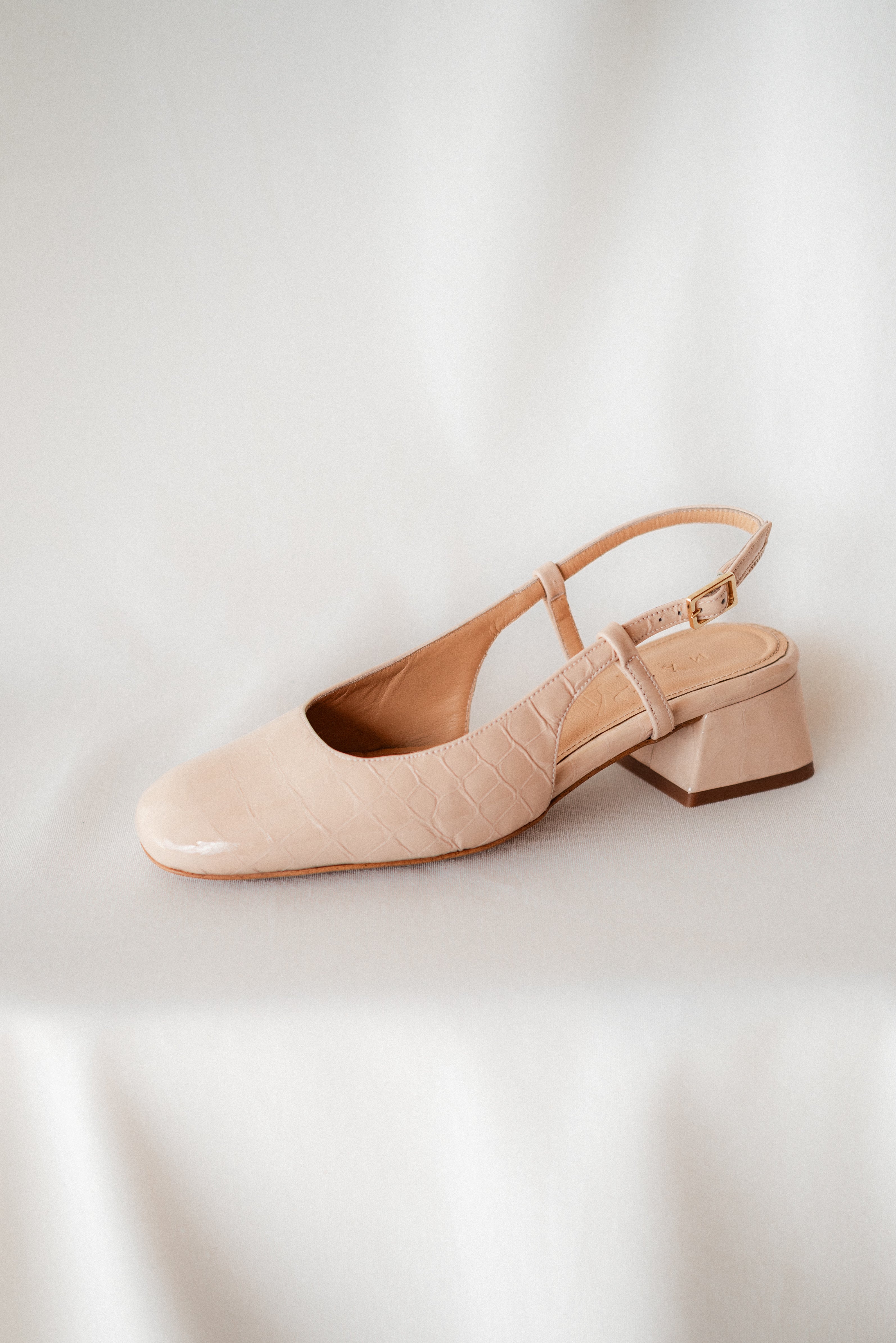 STILETTO LAURA COCO EFFECT LEATHER NUDE PATENT LEATHER 4CM HEEL