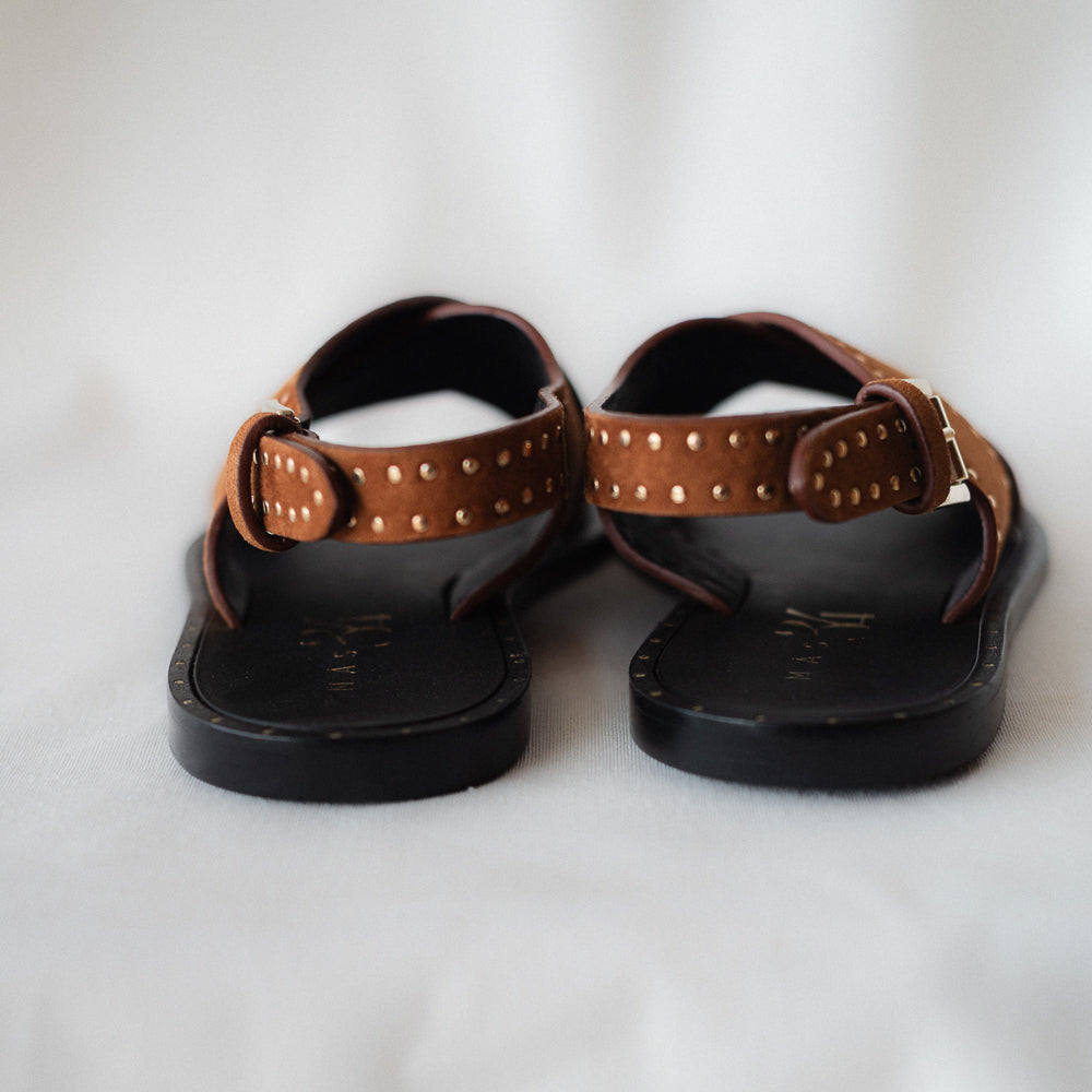 SANDALIA PLANA SOLE ANTE COÑAC