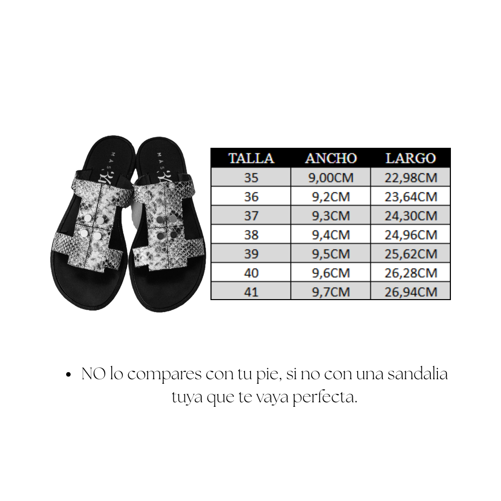 SANDALIA PLANA SARA PIEL EFECTO PITÓN