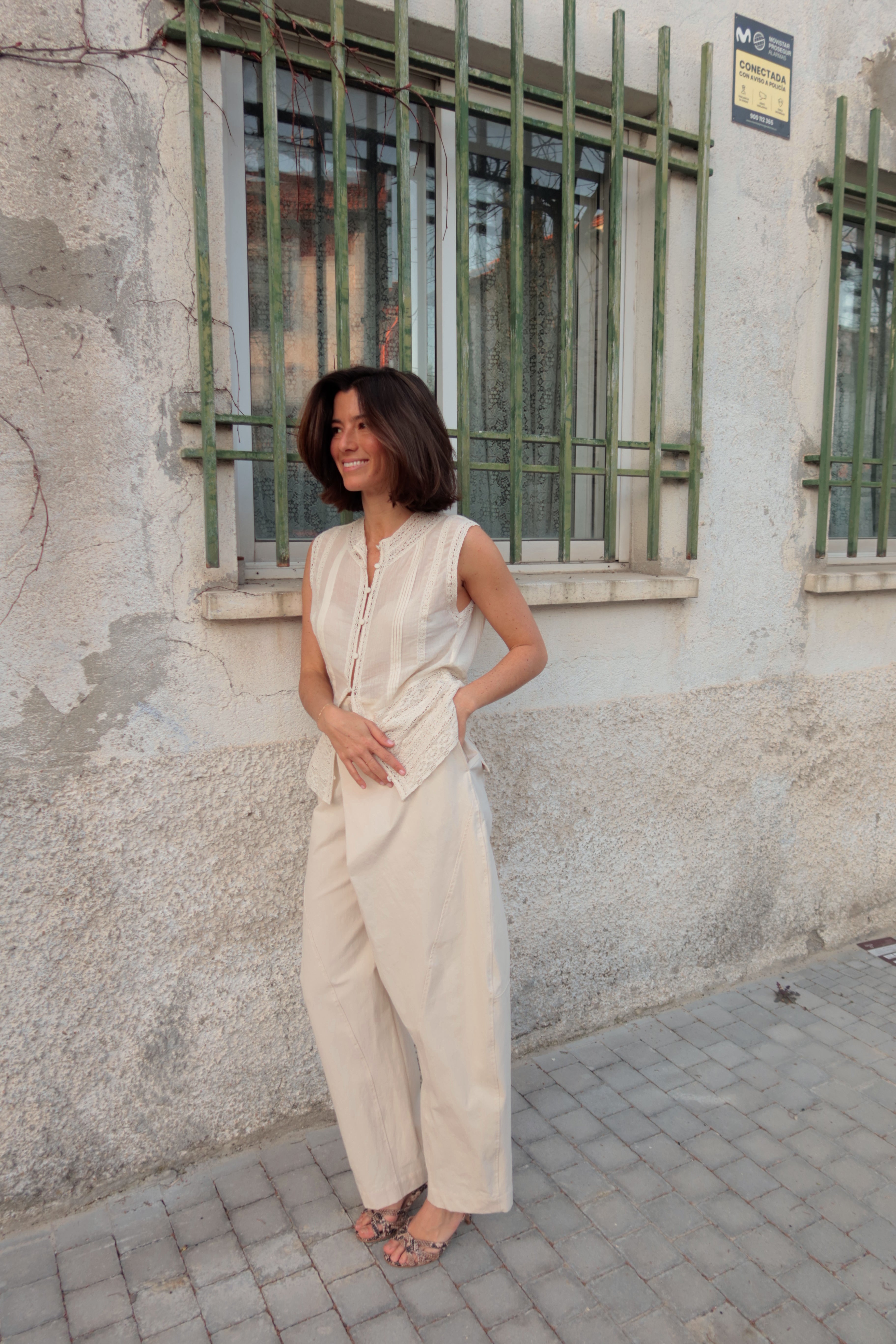 SANDALIA SIRA PIEL EFECTO PITÓN NATURAL TACÓN 6CM