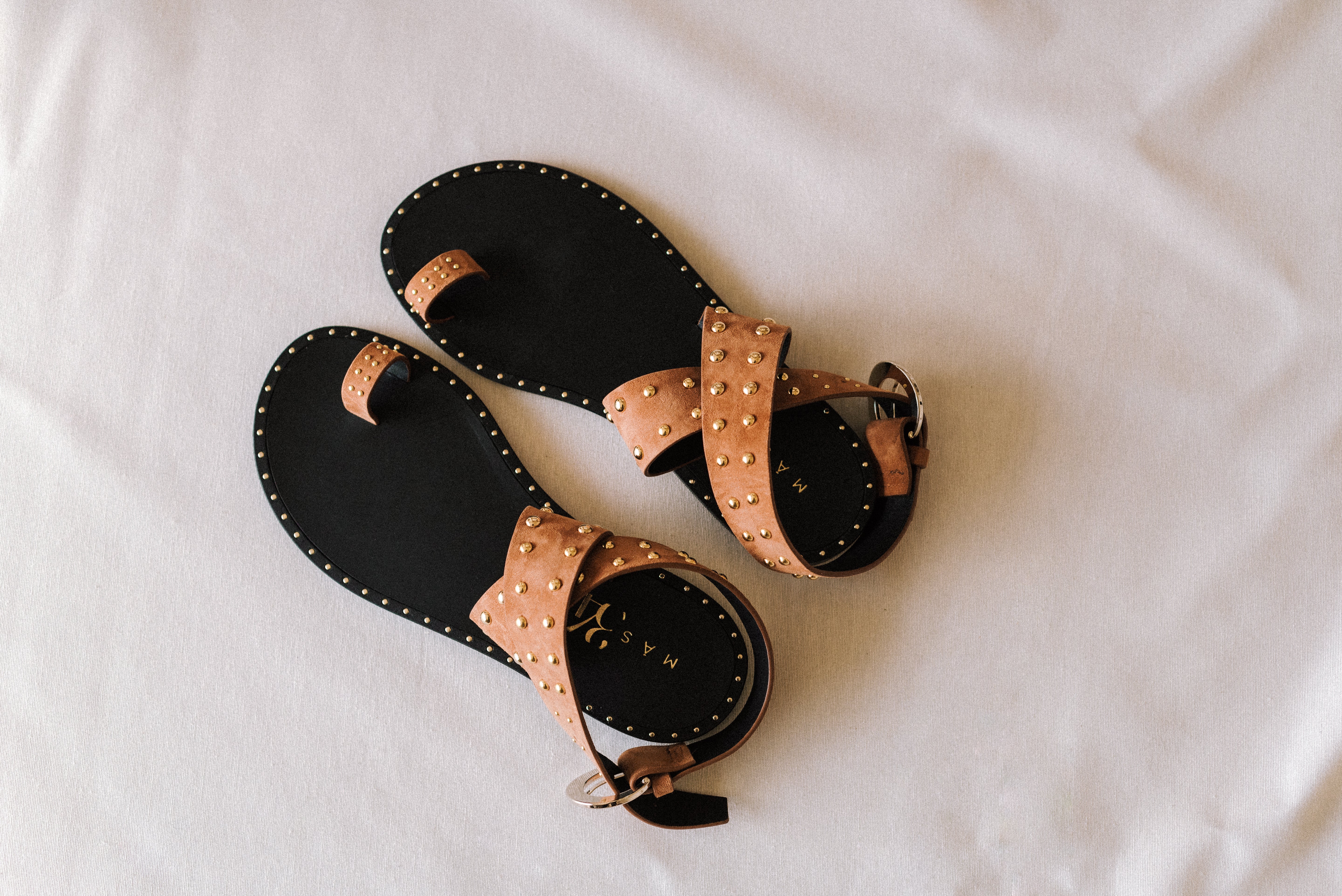 PABLO SUEDE COGNAC FLAT SANDAL