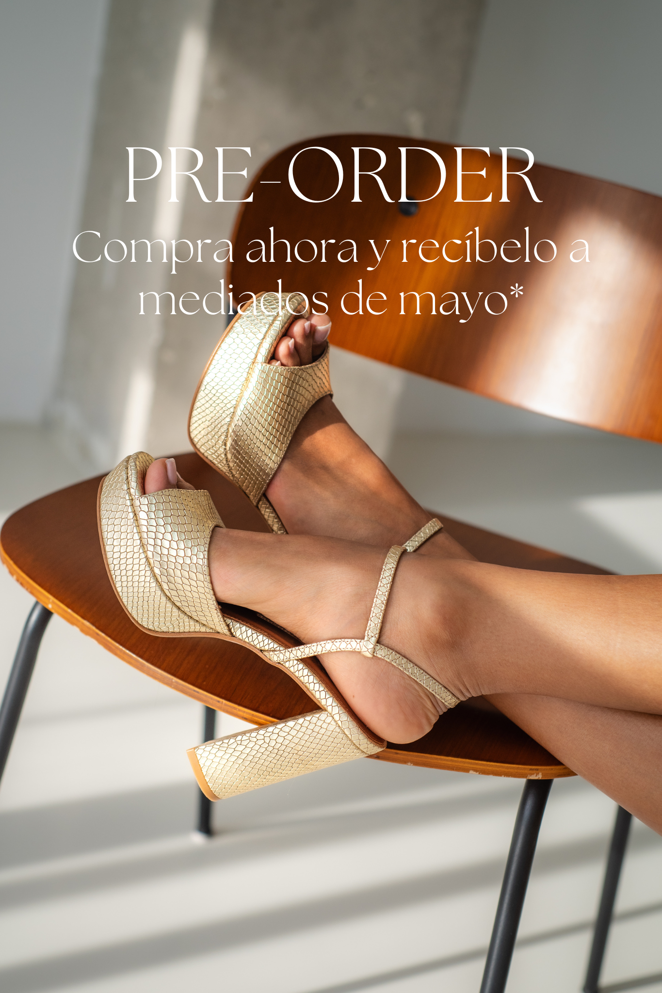 MAISA SANDAL WITH 10CM HEEL PLATFORM PLATINUM LAMINATED LEATHER