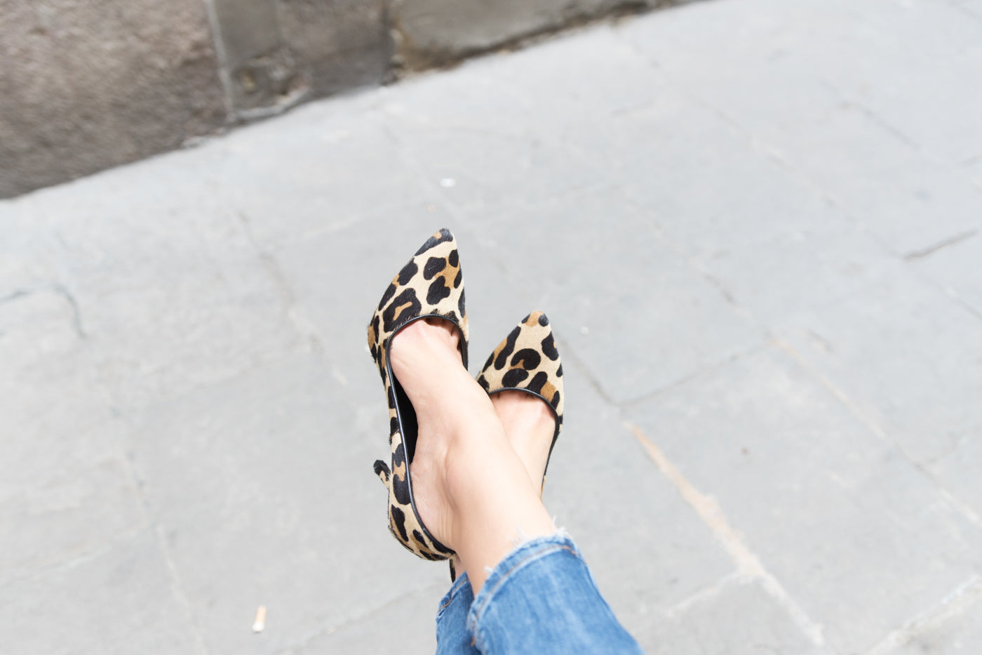 STILETTO VEGA LEOPARD EFFECT LEATHER FOAL 7.9CM HEEL