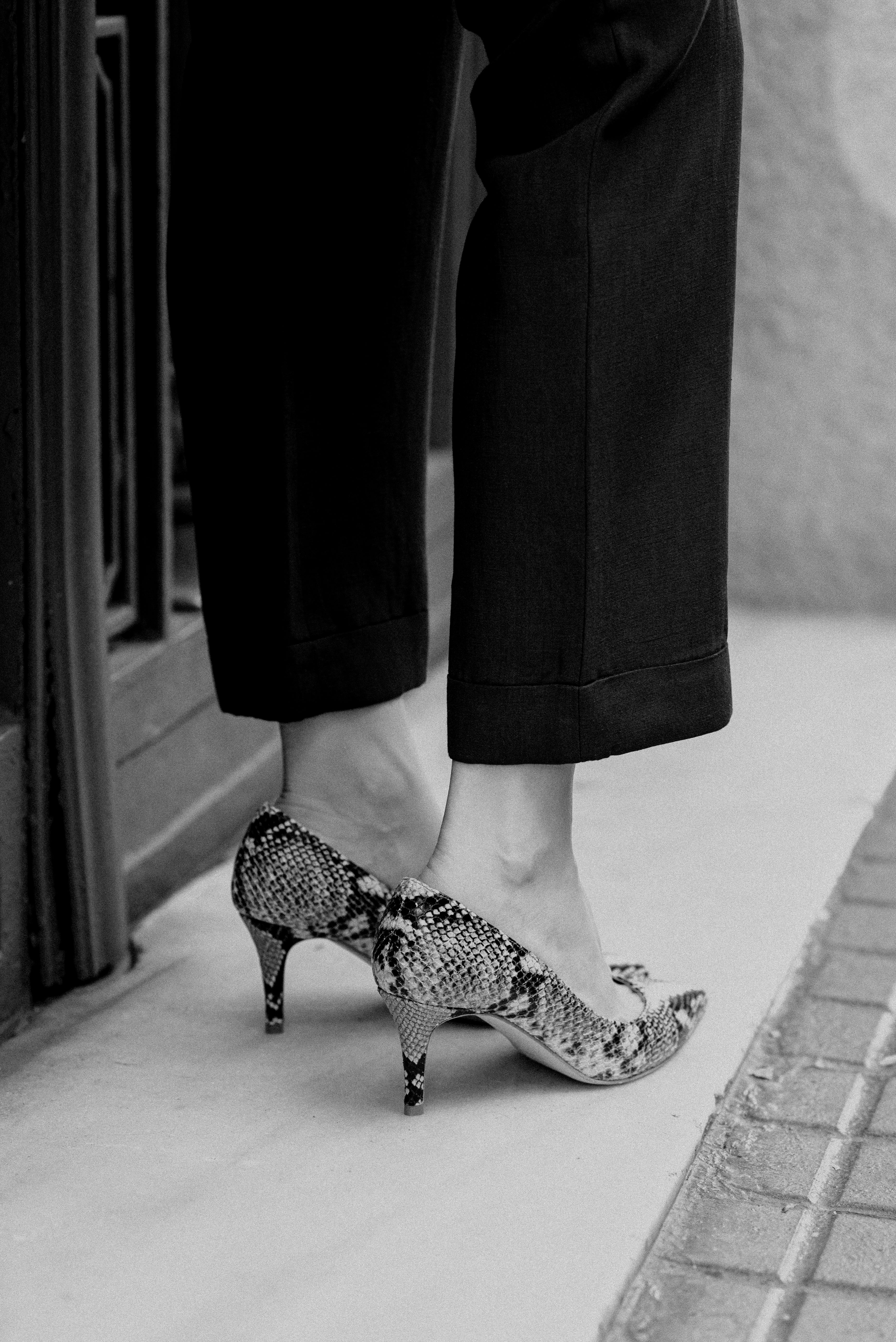 STILETTO MARIA PYTHON EFFECT LEATHER SAND 6CM HEEL