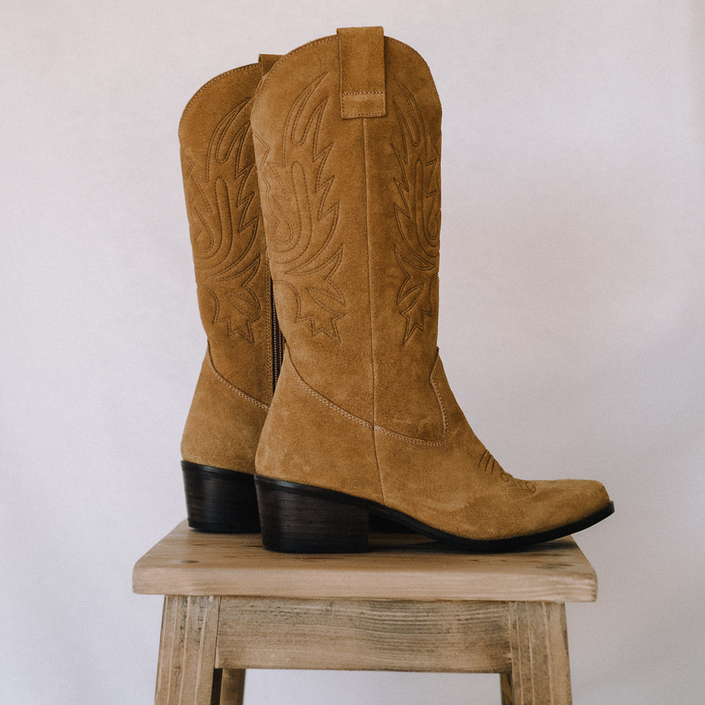 LUIS SUEDE WHISKY COWBOY BOOT 4CM HEEL