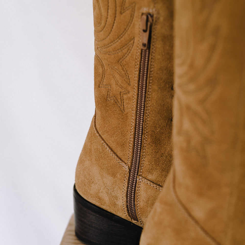 LUIS SUEDE WHISKY COWBOY BOOT 4CM HEEL