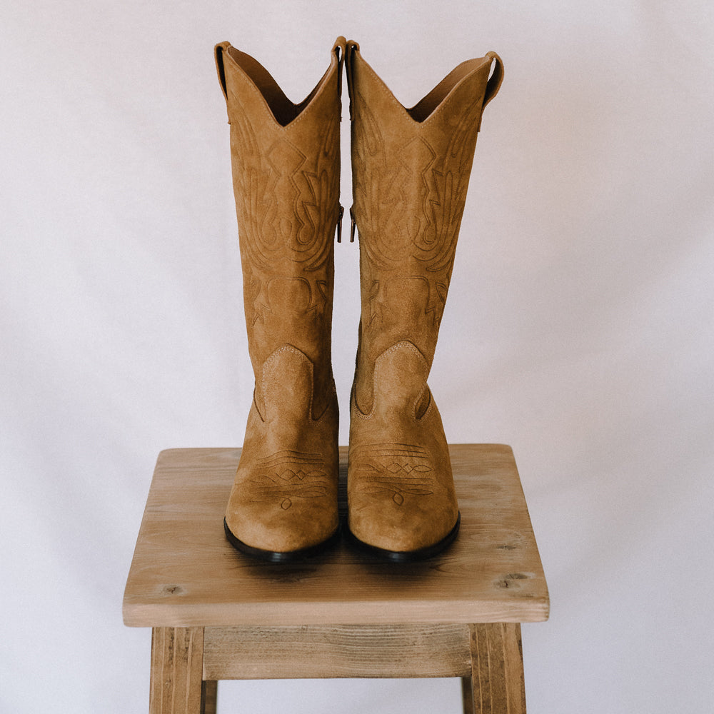 LUIS SUEDE WHISKY COWBOY BOOT 4CM HEEL