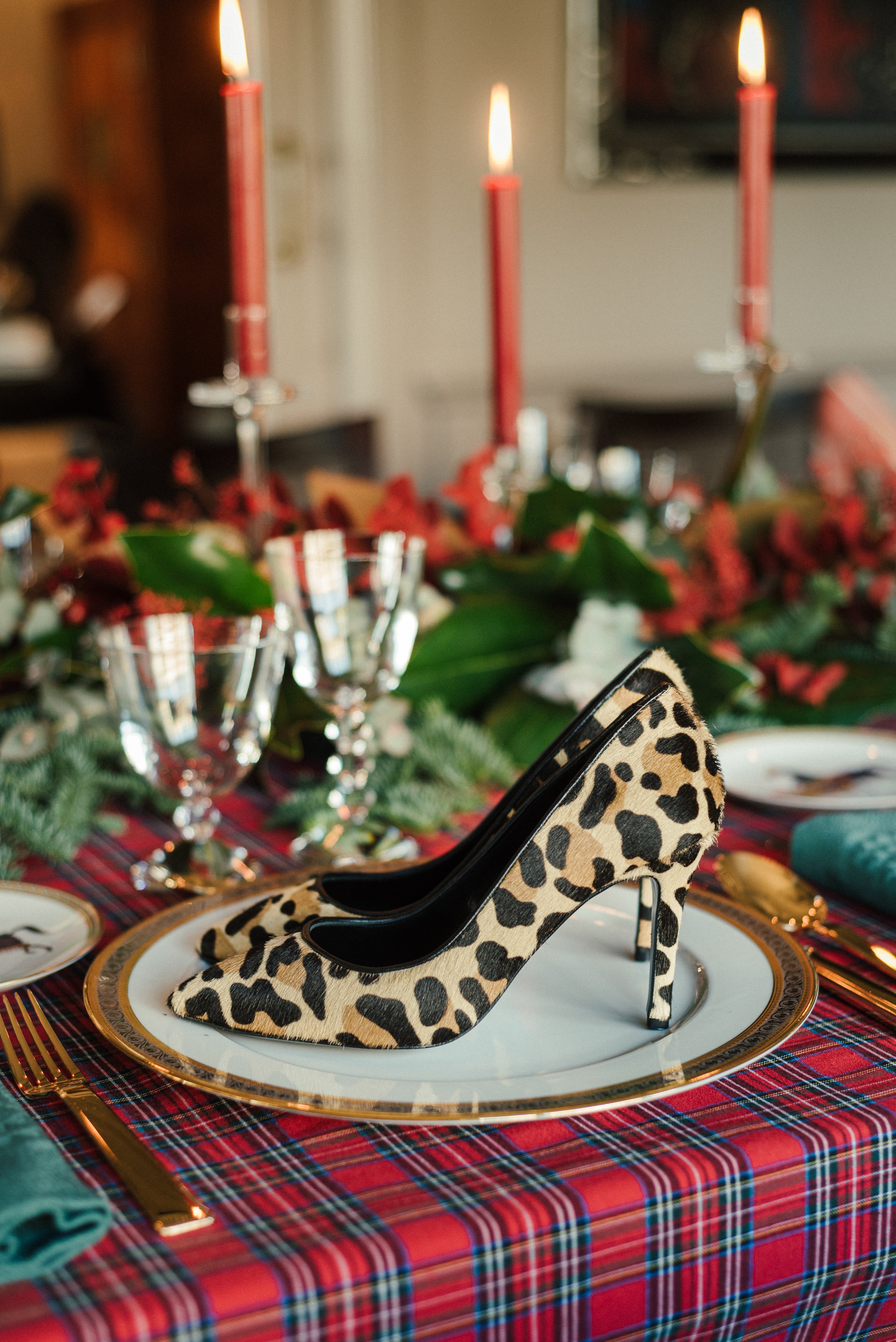 STILETTO VEGA LEOPARD EFFECT LEATHER FOAL 7.9CM HEEL