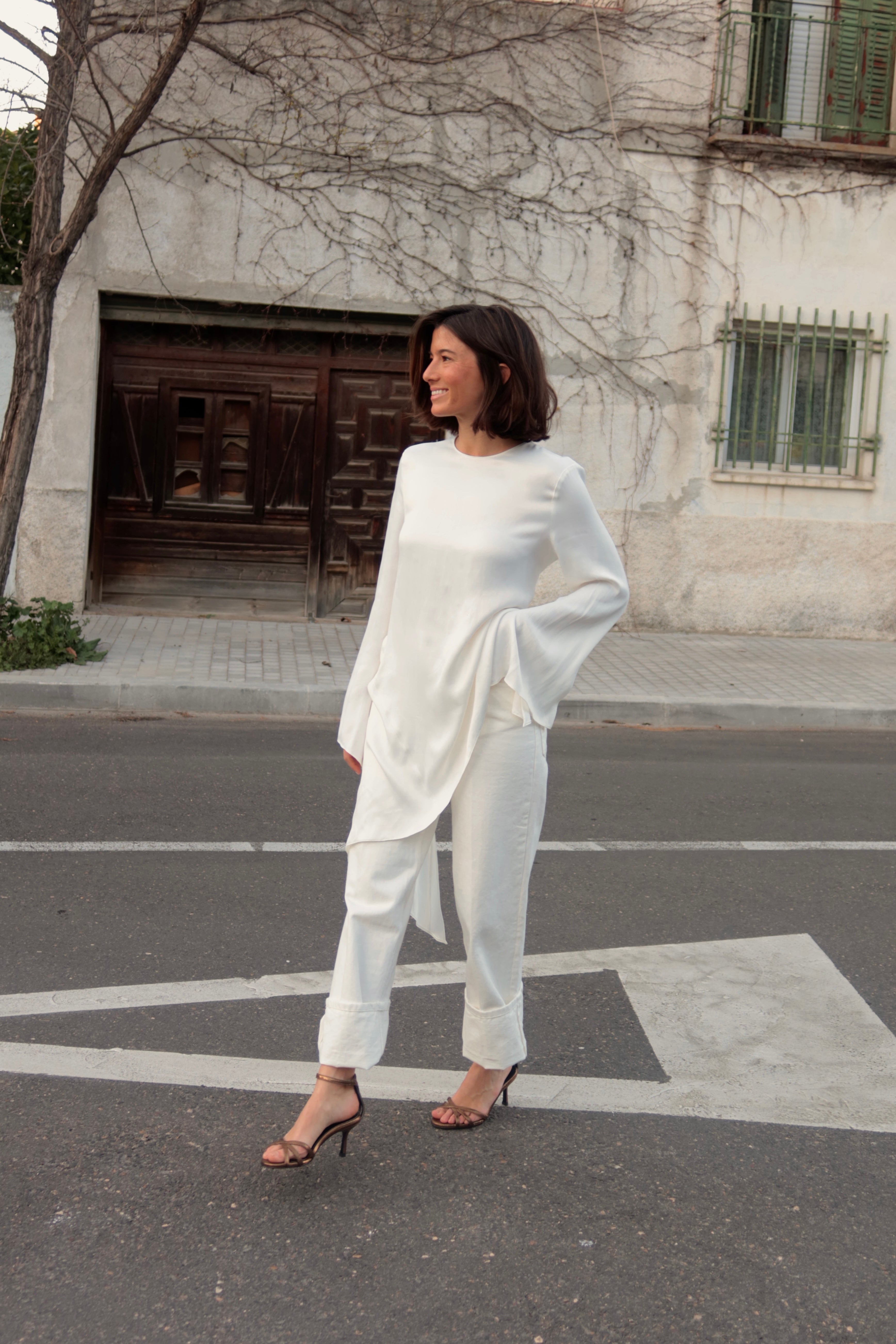 SANDALIA ANDY PIEL LAMINADO BRONCE TACÓN 6CM