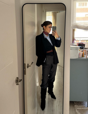 OSCAR BLACK SUEDE BOOT WITH 5CM MIDI HEEL