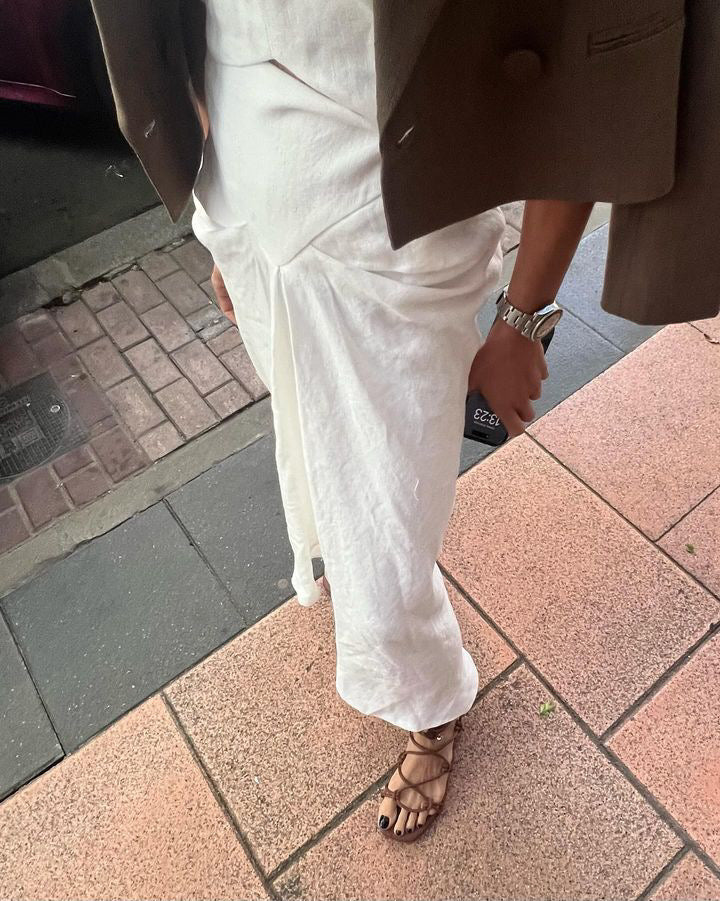 SANDALIA PLANA CATY PIEL MARRÓN