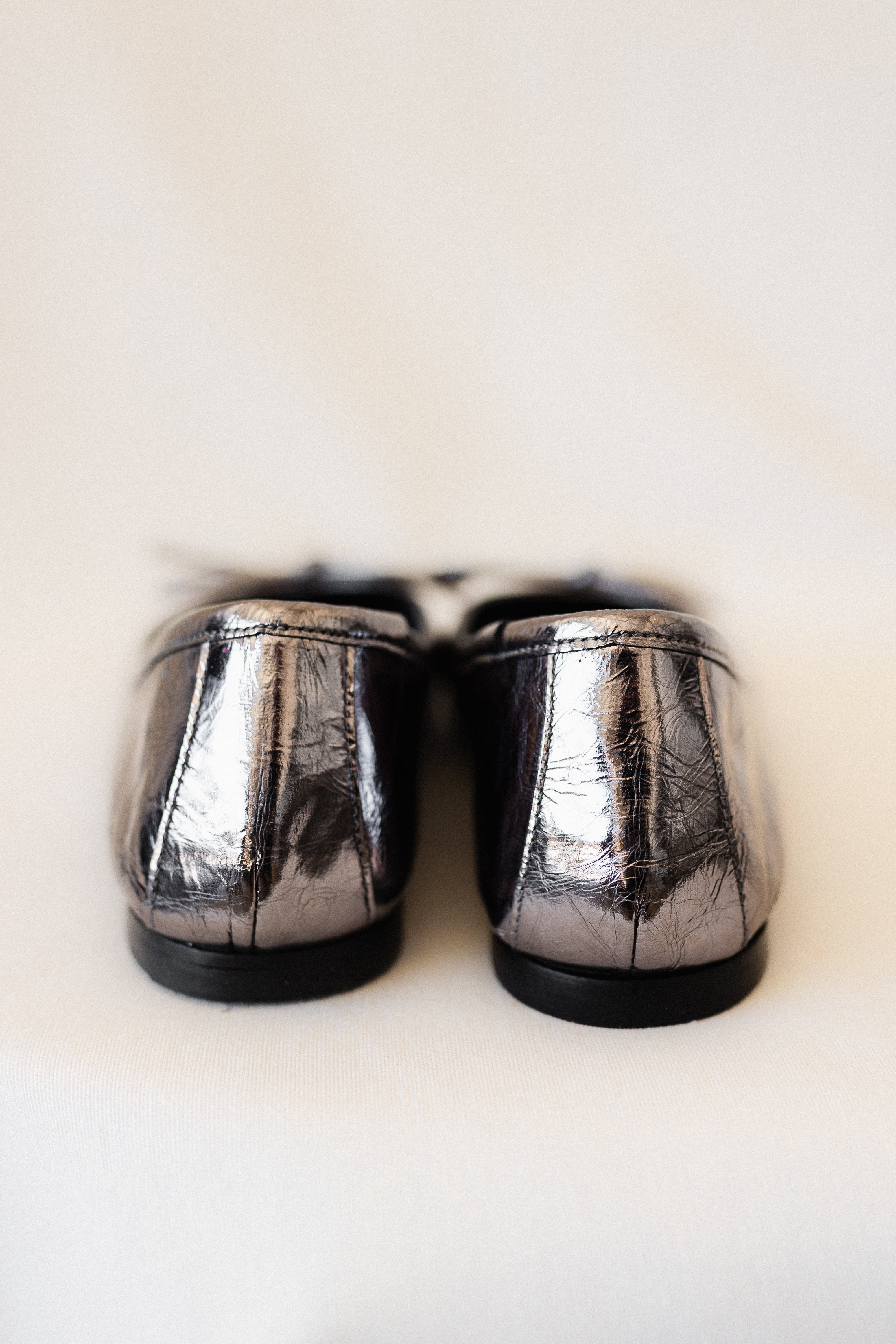 BAILARINA MONTSE LAZO PIEL LAMINADO PLOMO