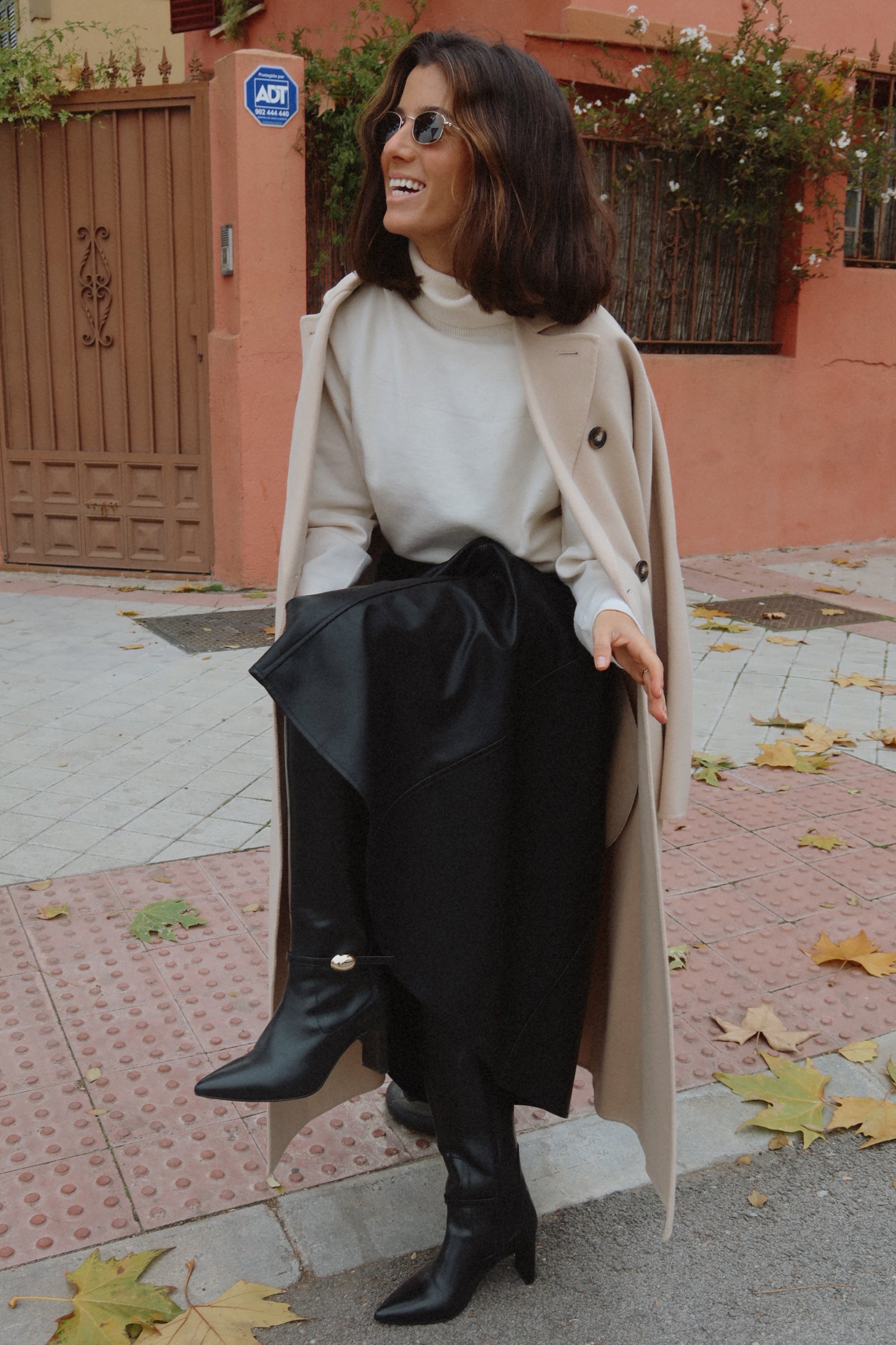 BOTA GIORGIA PIEL NEGRA TACÓN 7CM