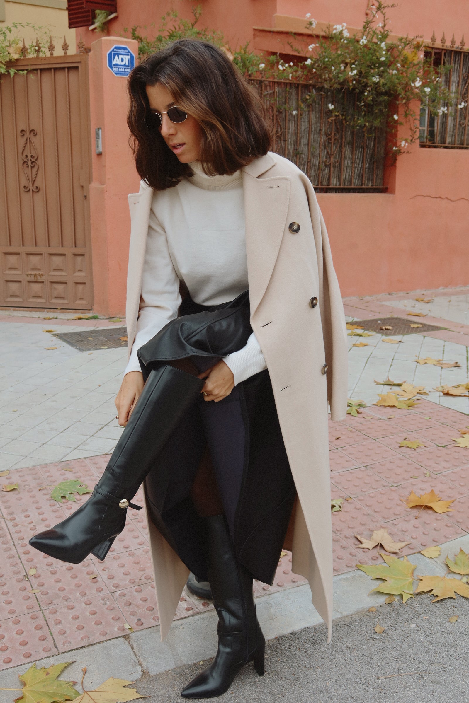 BOTA GIORGIA PIEL NEGRA TACÓN 7CM