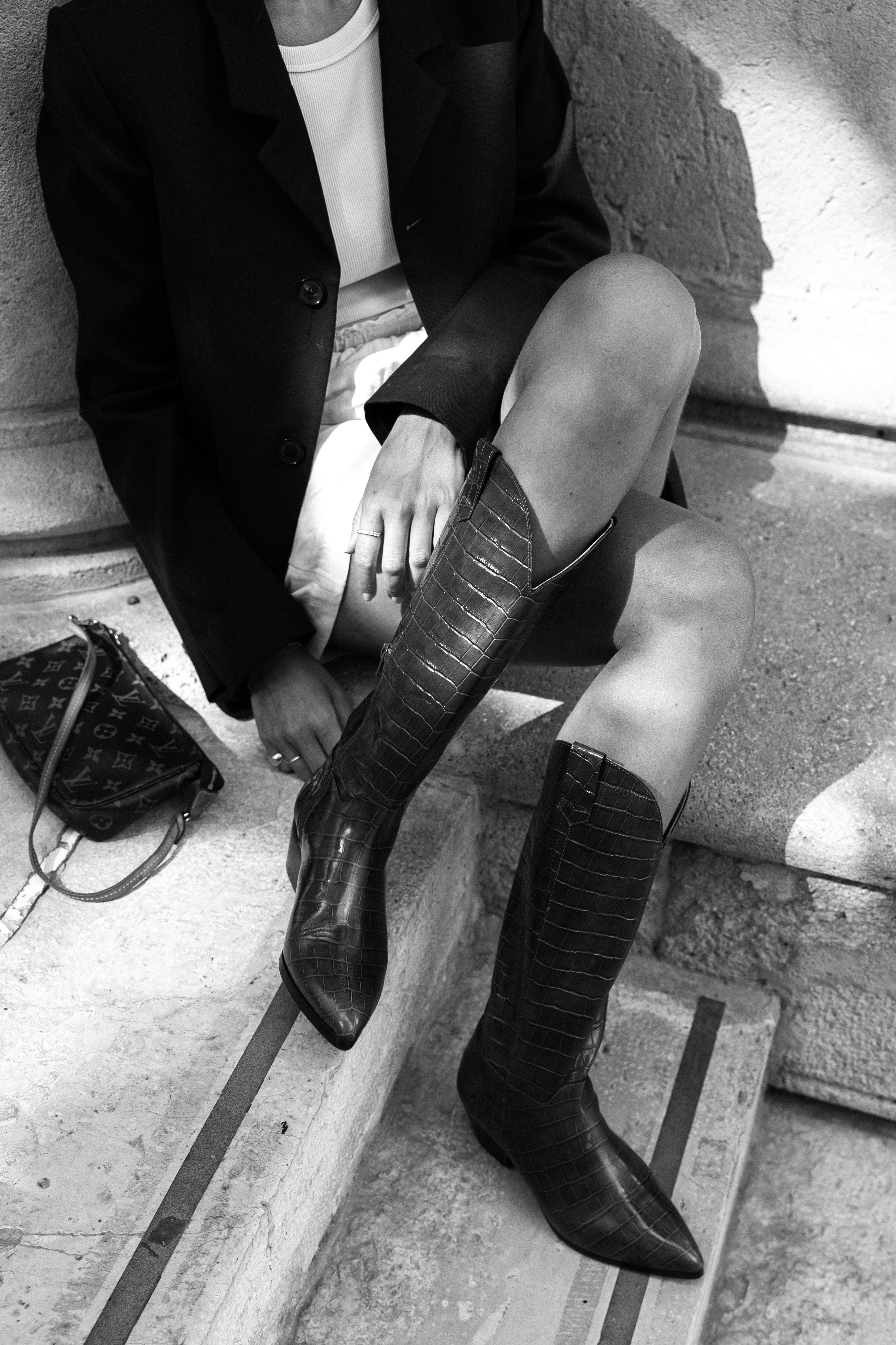 BOTA SELMA PIEL EFECTO COCO MARRÓN 4CM