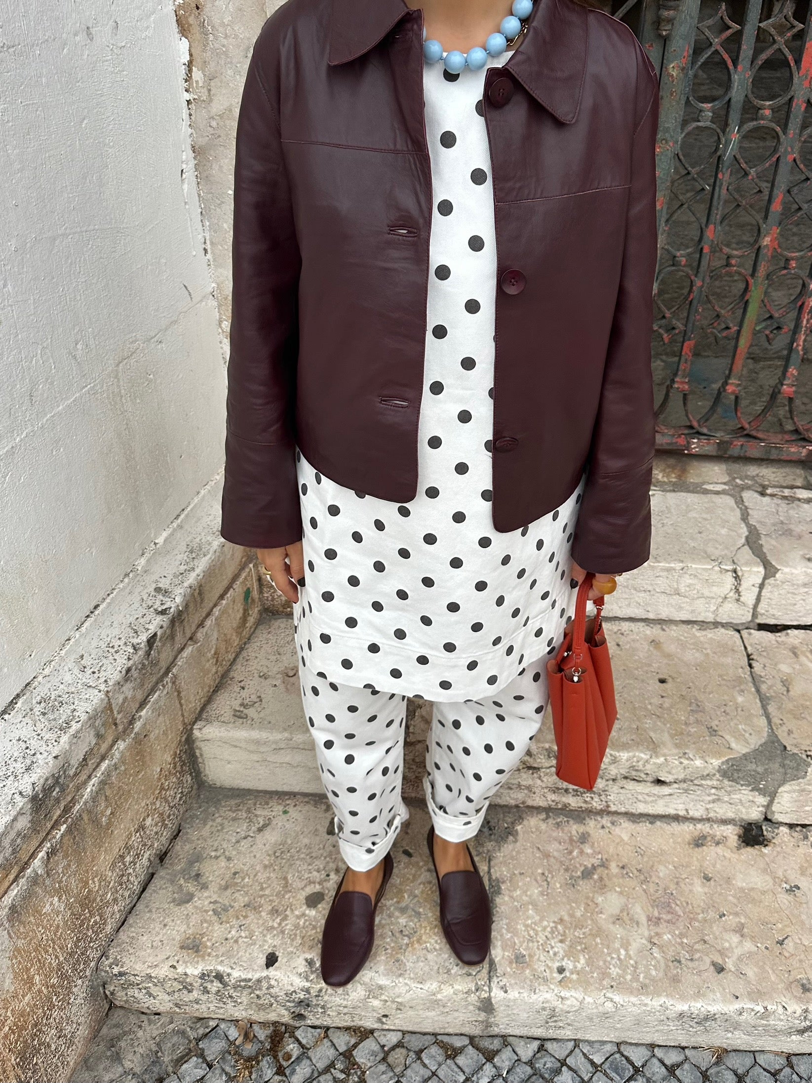 MOCASÍN BLANCA PIEL BURDEOS