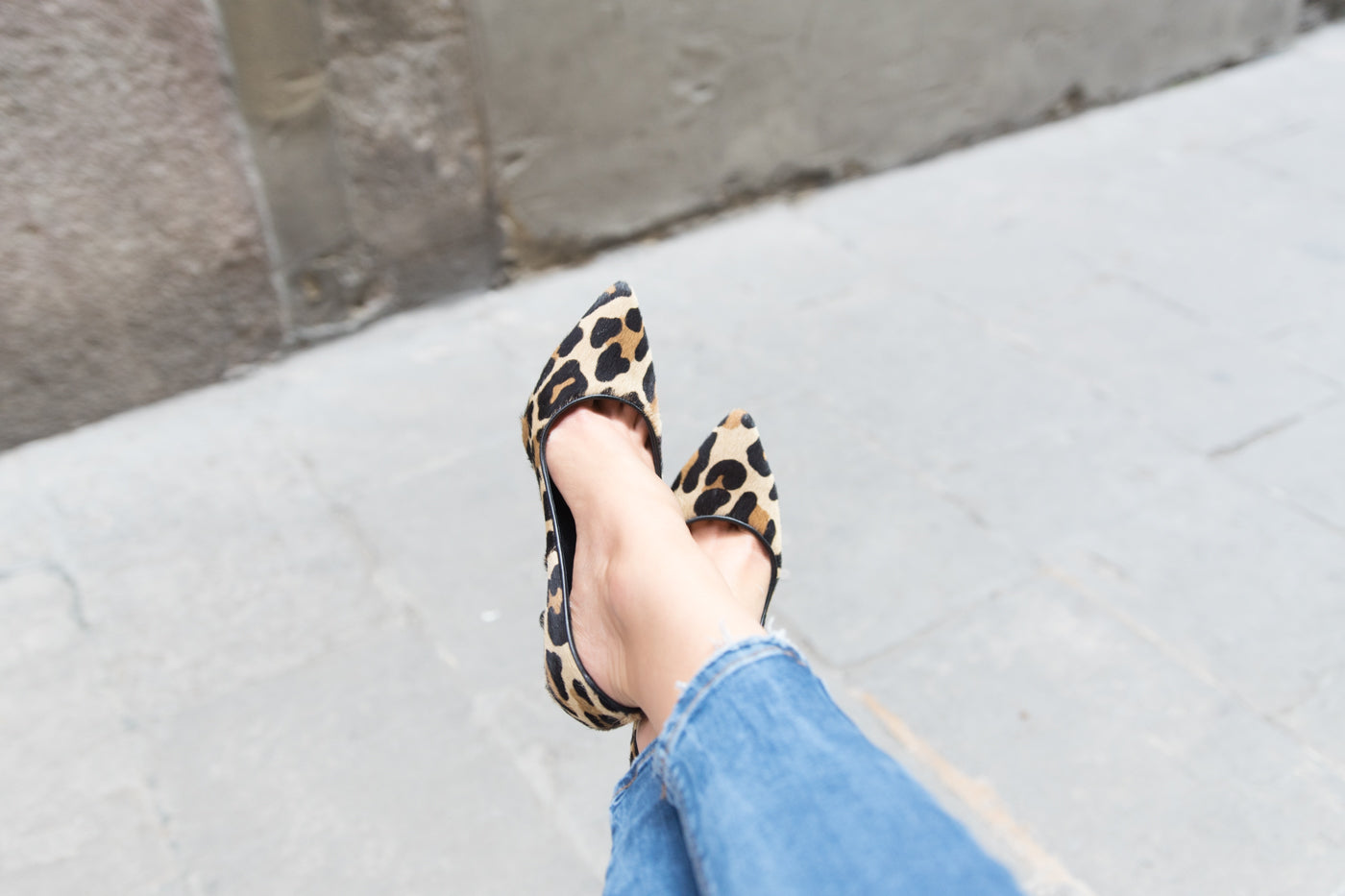 STILETTO VEGA LEOPARD EFFECT LEATHER FOAL 7.9CM HEEL