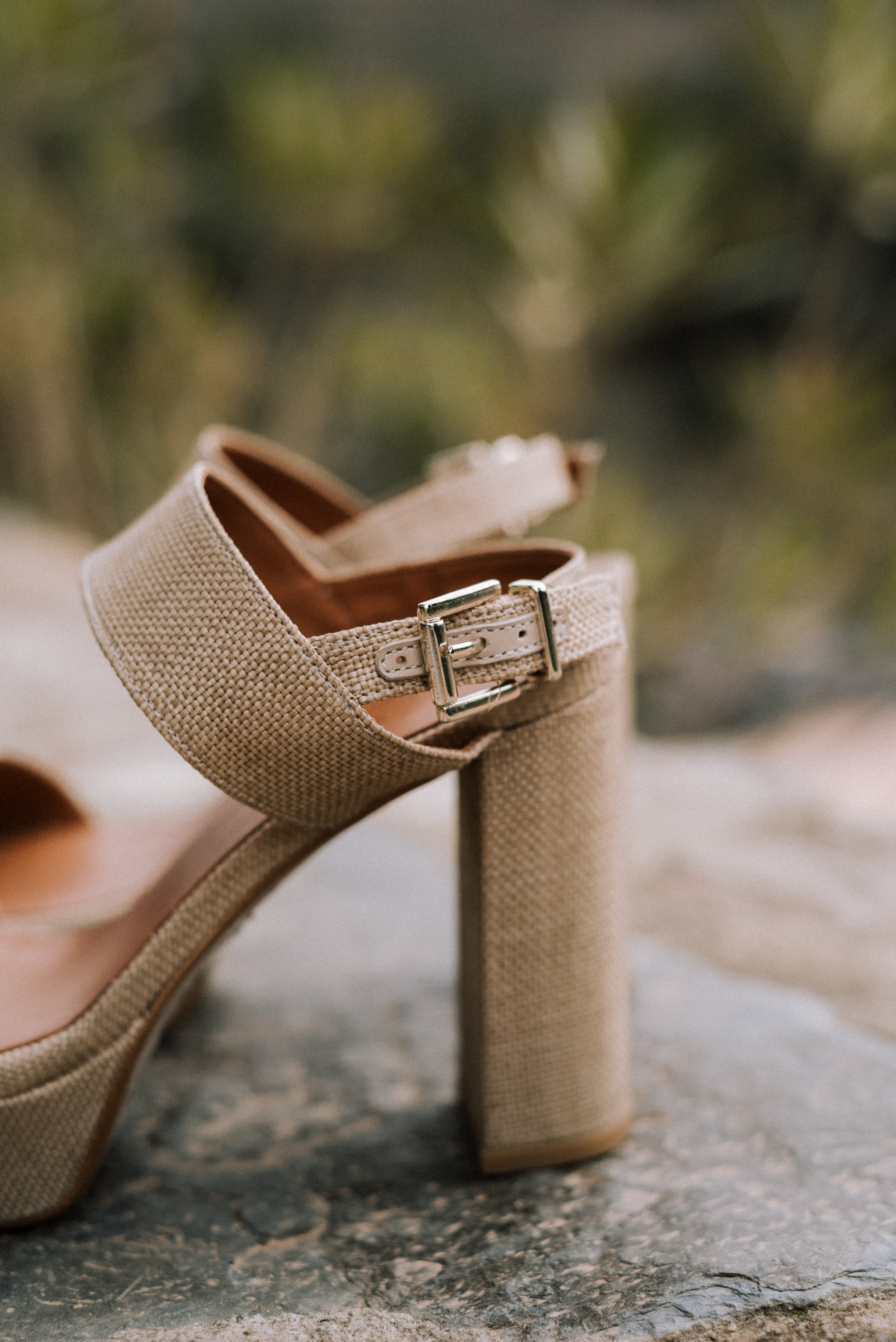 MONICA SANDAL 10CM HEEL PLATFORM NATURAL LINEN