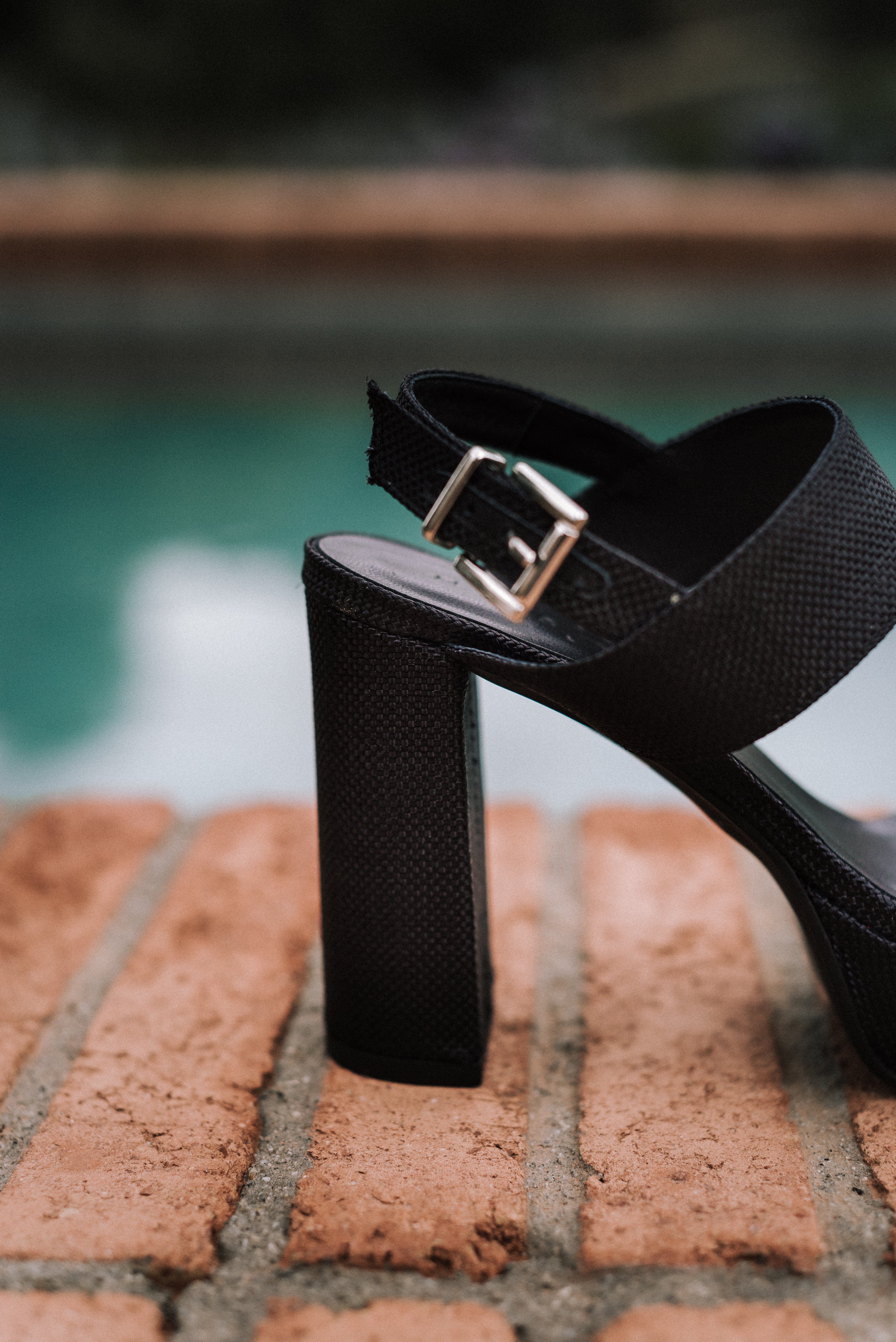 MONICA SANDAL 10CM HEEL PLATFORM BLACK LINEN