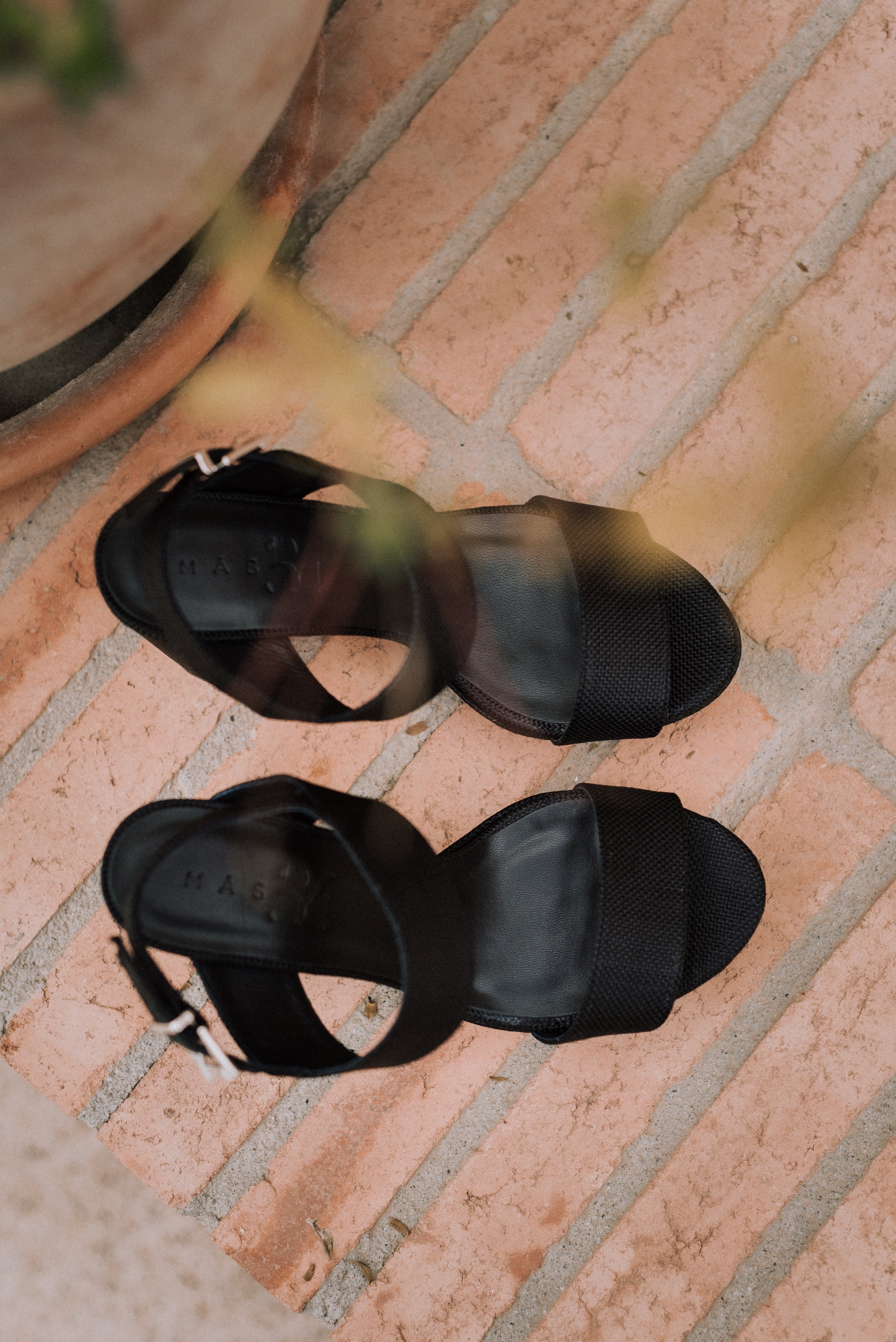 MONICA SANDAL 10CM HEEL PLATFORM BLACK LINEN