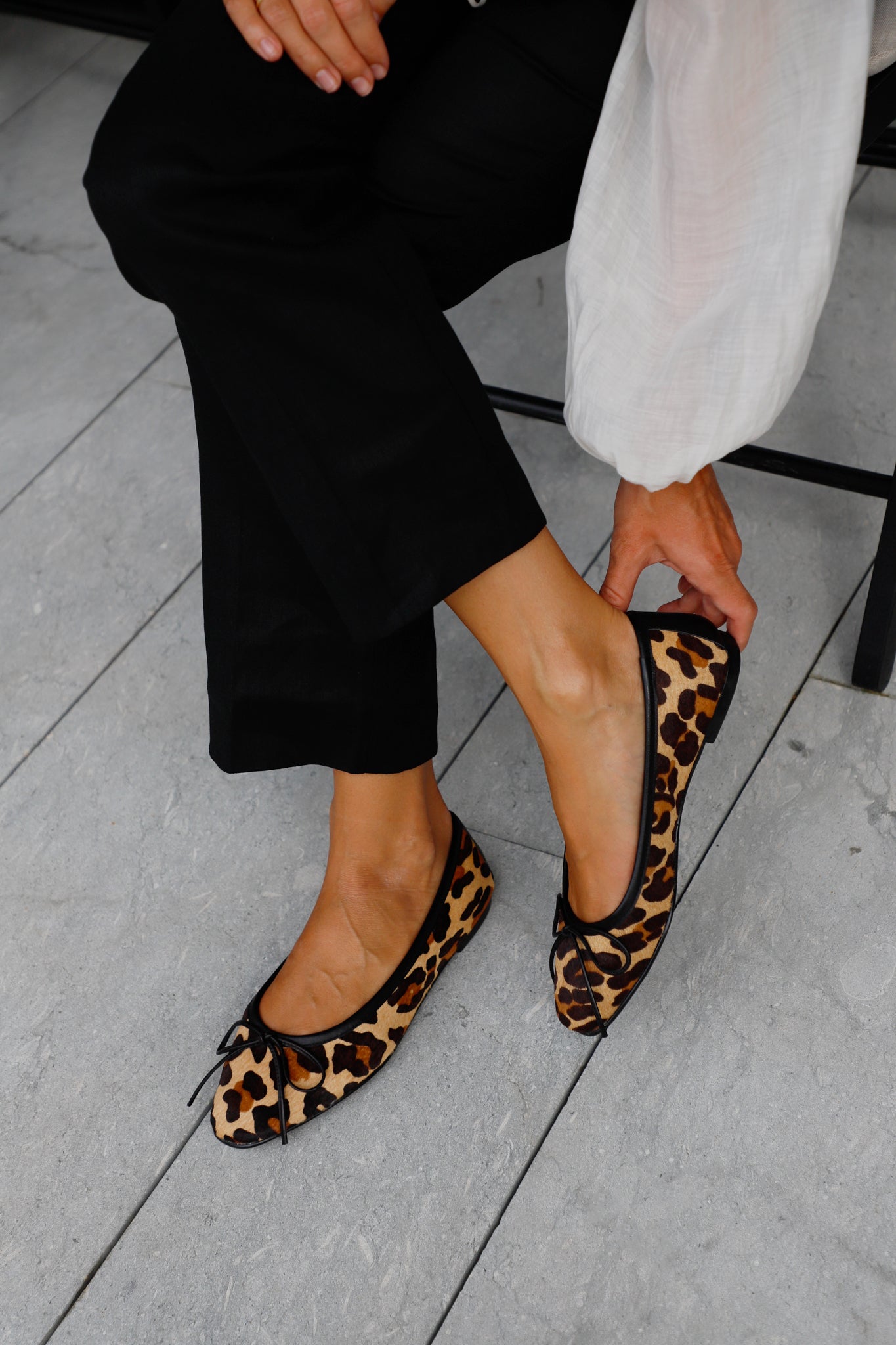 MONTSE BALLERINA LAZO LEOPARD EFFECT LEATHER